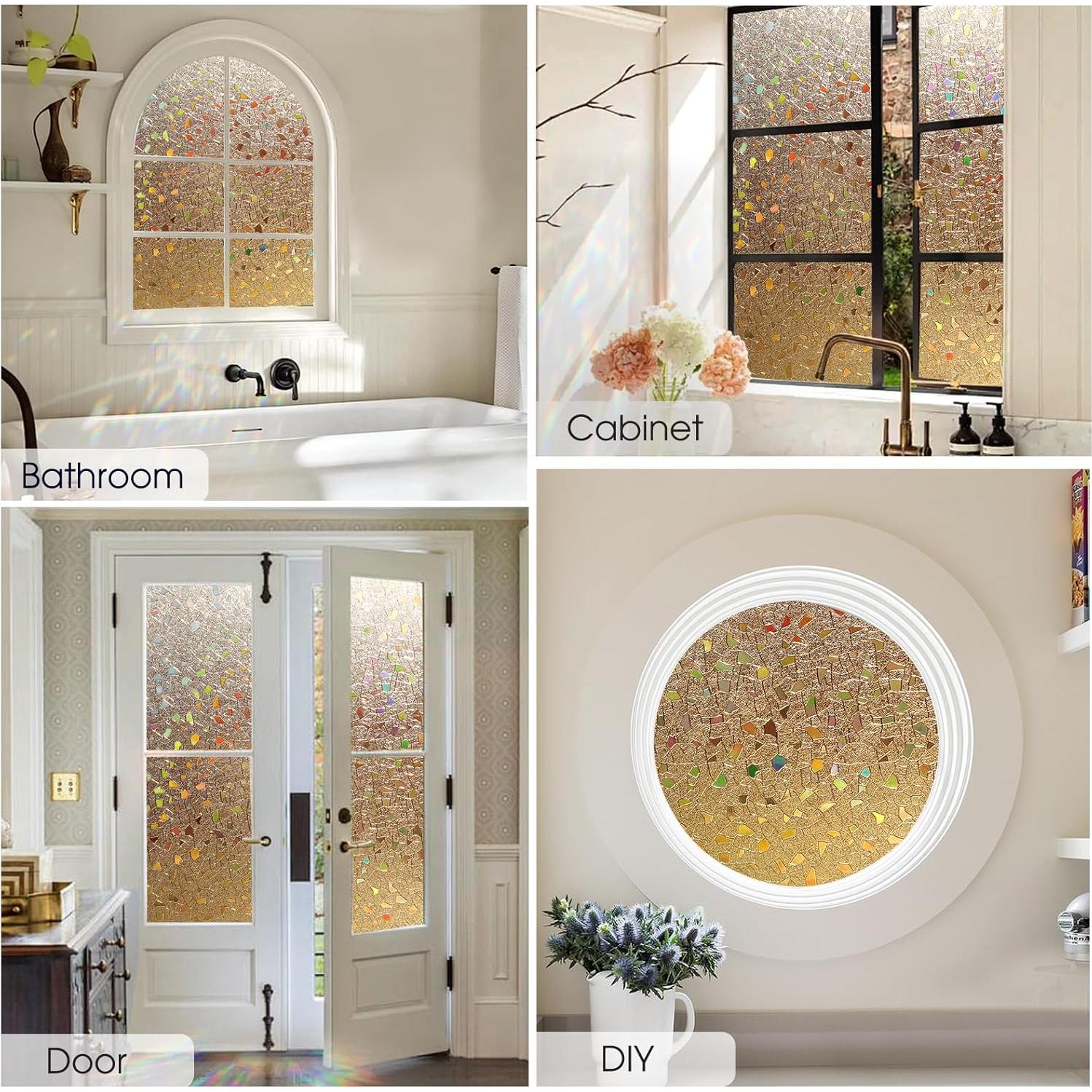 Película de Privacidad Coavas 3D Arcoíris 44.5x199.8cm Vinilo