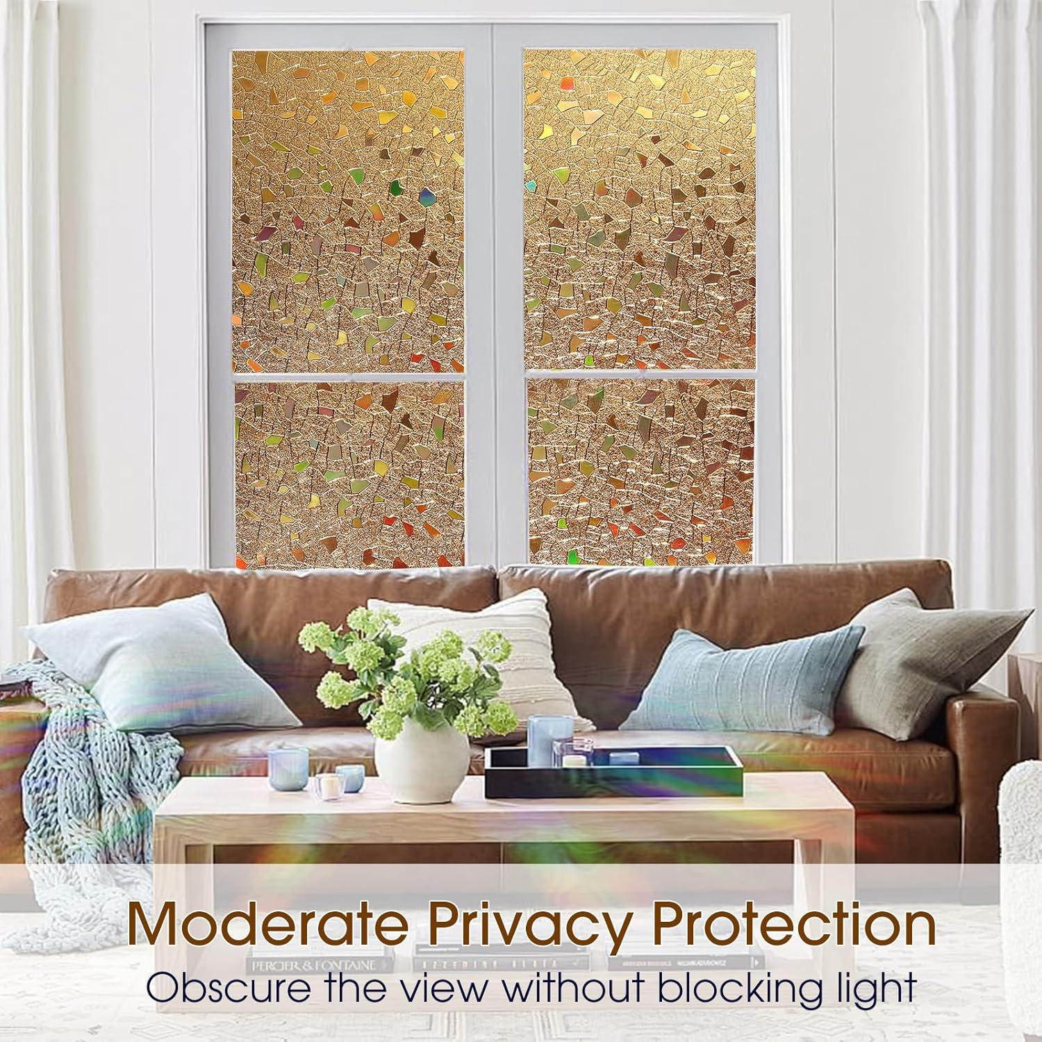 Película de Privacidad Coavas 3D Arcoíris 44.5x199.8cm Vinilo