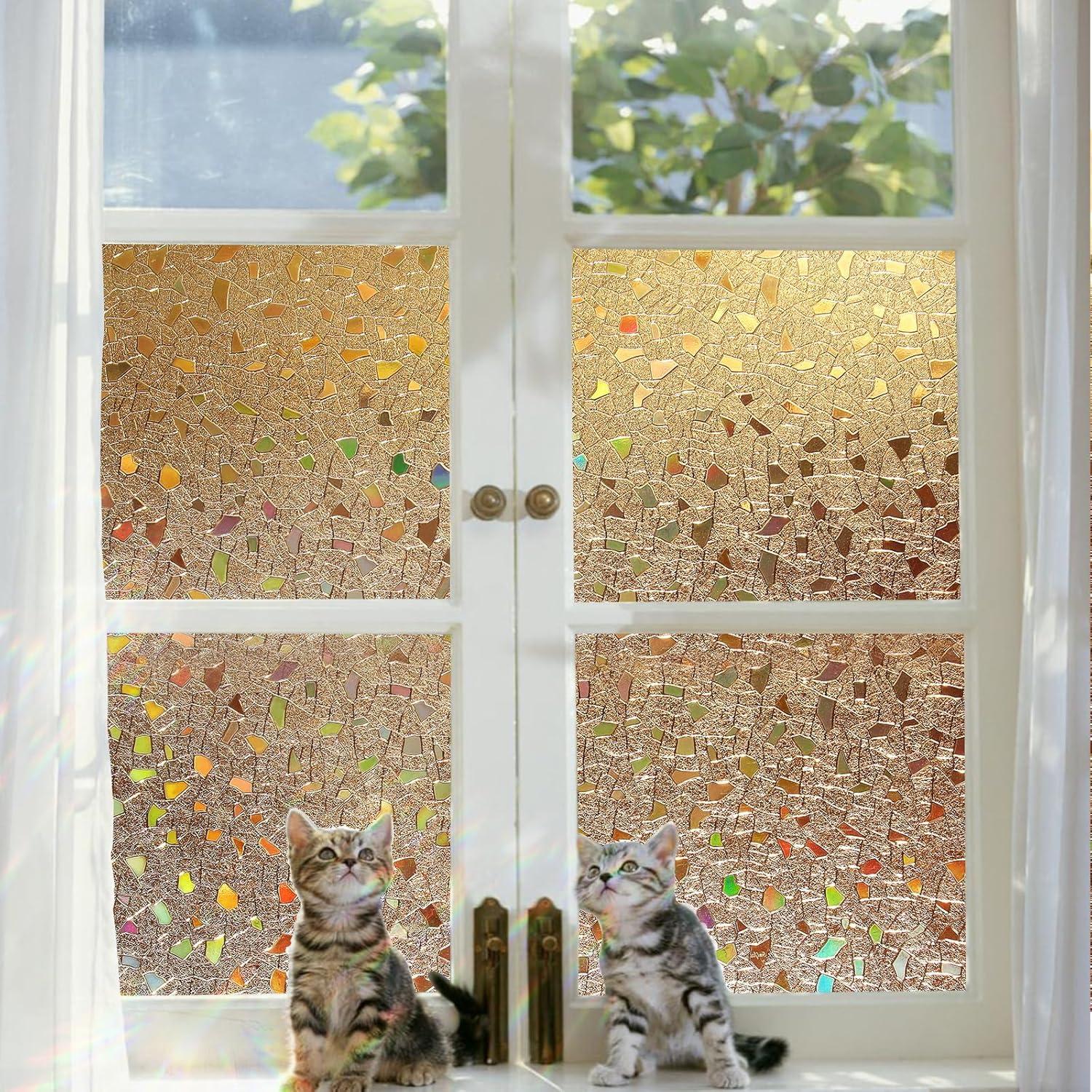 Película de Privacidad Coavas 3D Arcoíris 44.5x199.8cm Vinilo