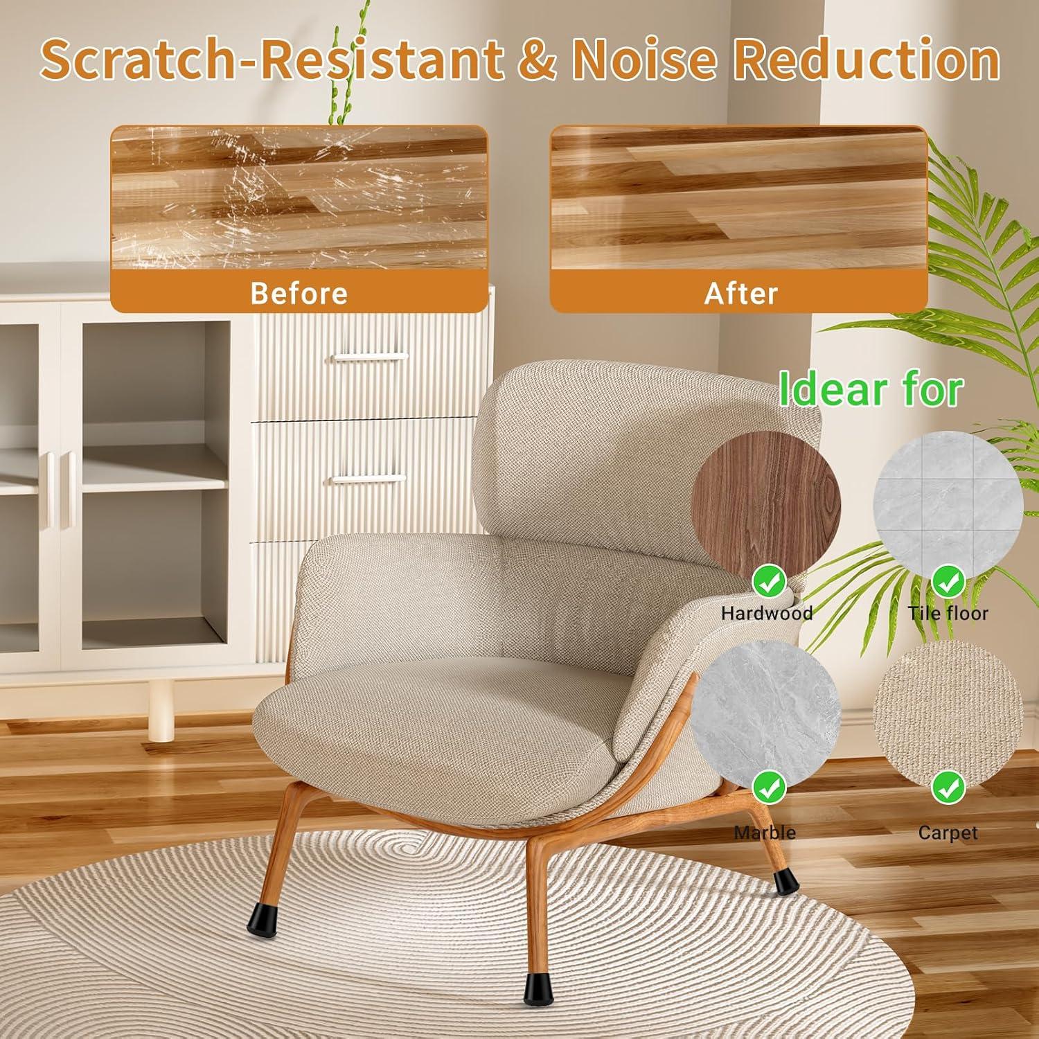 24 Protectores de Suelo para Patas de Silla Meldel - Extra Pequeño