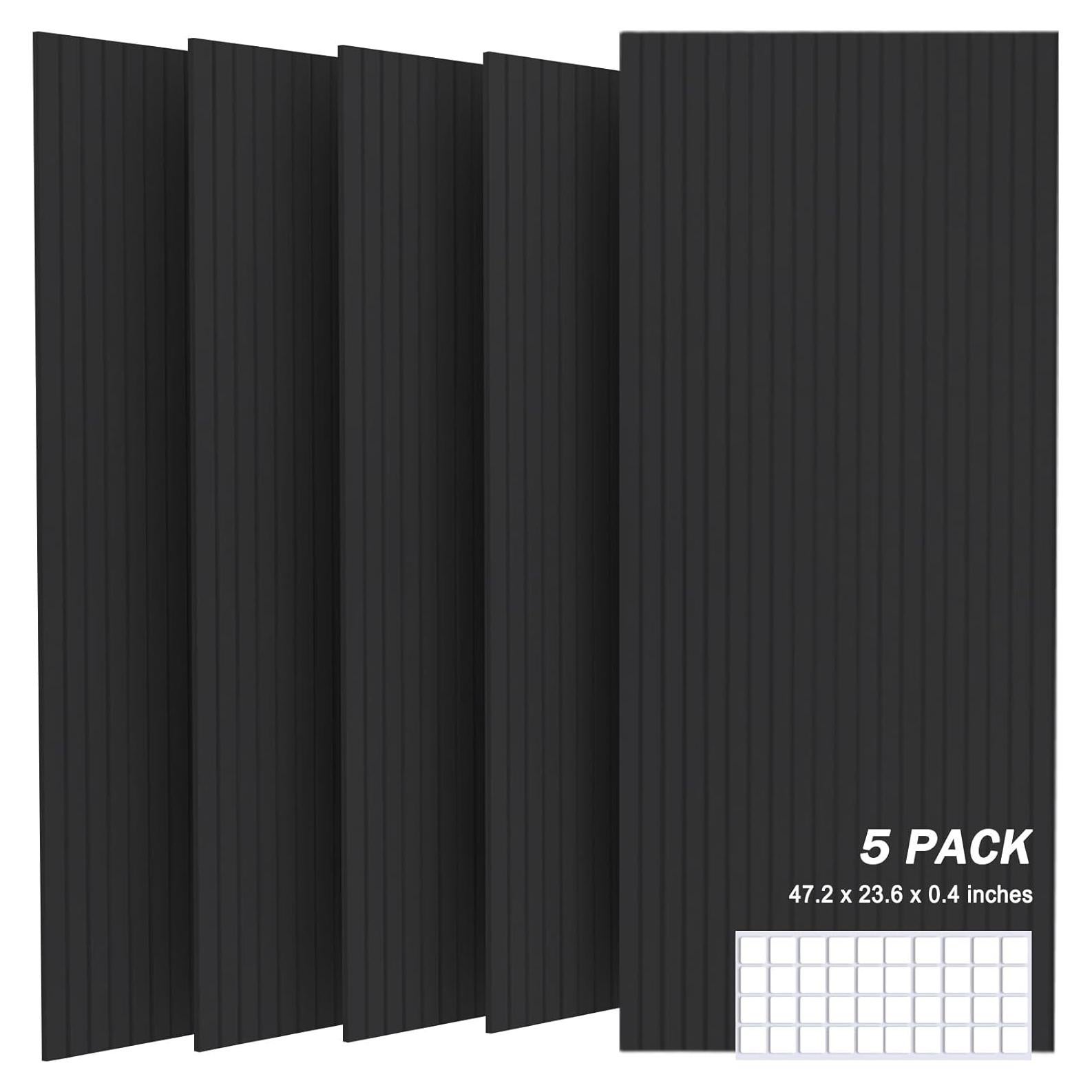 Paquete de 5 Paneles Acústicos de Fieltro 120x60 cm Negro