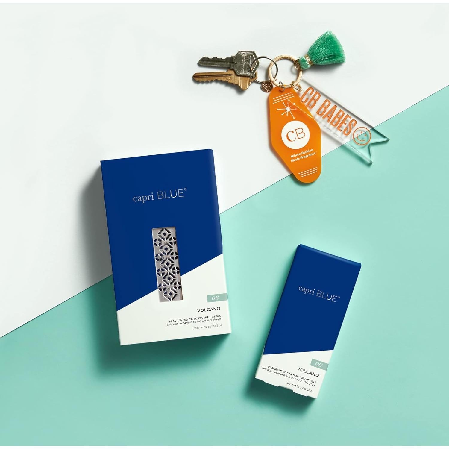 Difusor de Auto Capri Blue Volcano con 4 Recargas Frutas Tropicales