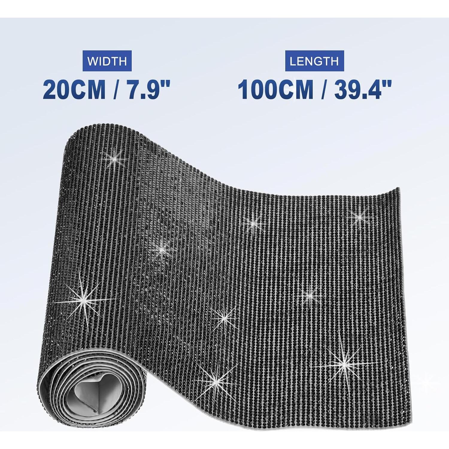 Hoja de Cristales Brillantes Autoadhesiva MECCANIXITY 100x20cm Negro