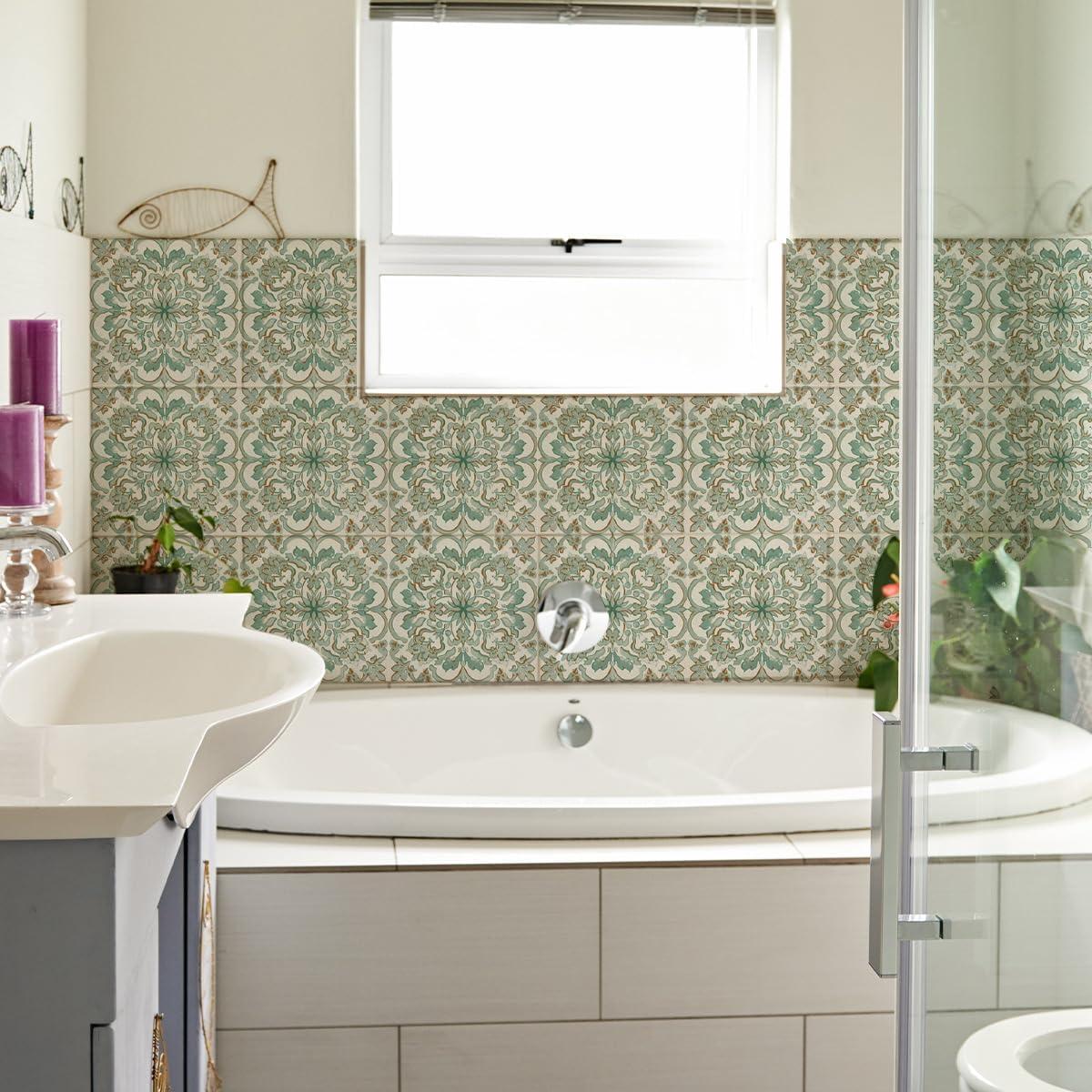 Calcomanías de Azulejos Cuadrados Vintage AM AMAONM 10pcs 20x20cm