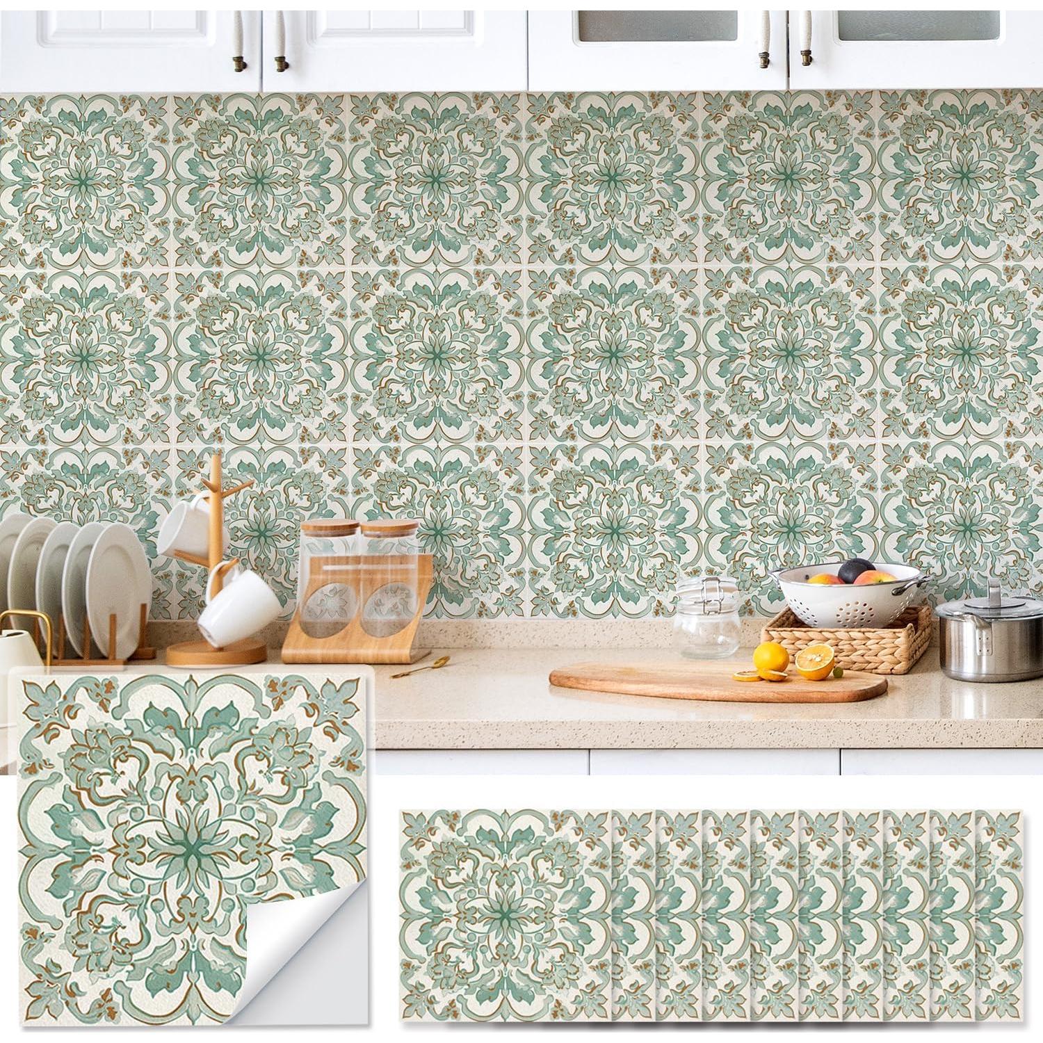 Calcomanías de Azulejos Cuadrados Vintage AM AMAONM 10pcs 20x20cm