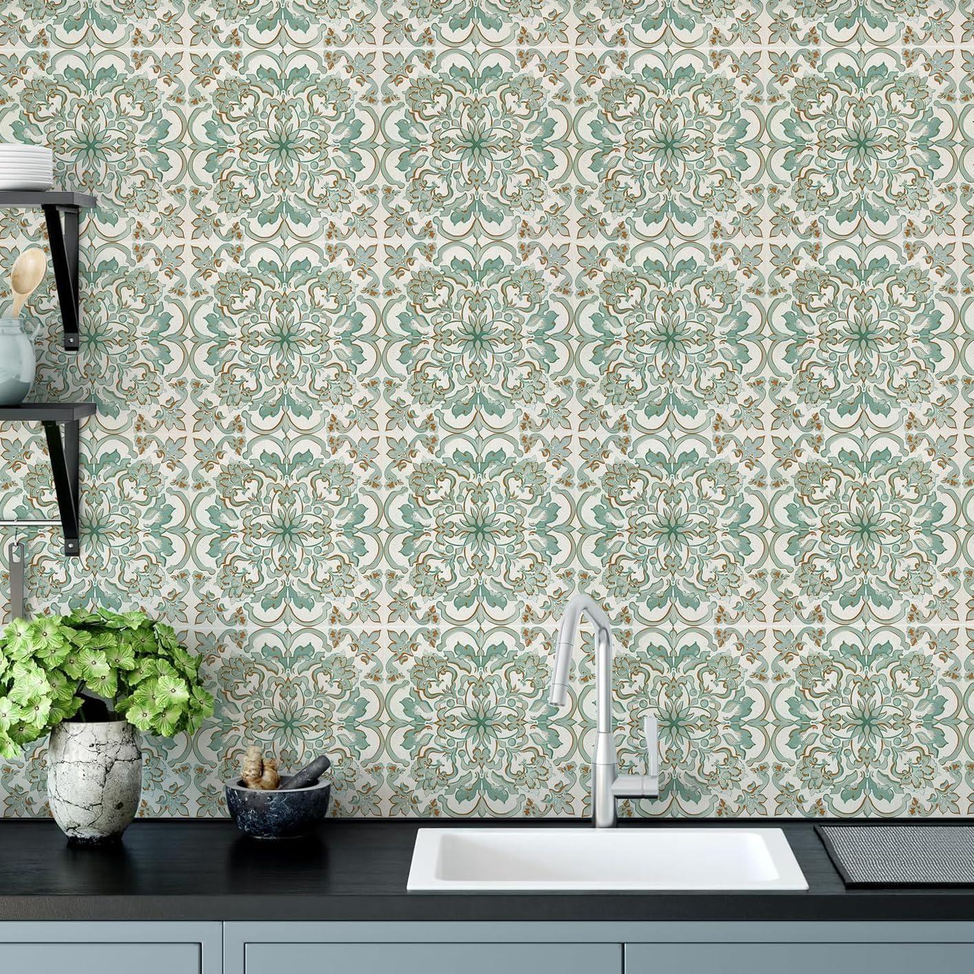 Calcomanías de Azulejos Cuadrados Vintage AM AMAONM 10pcs 20x20cm