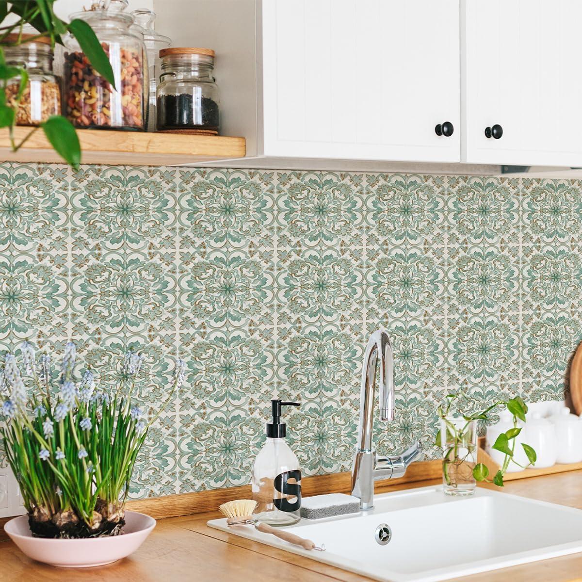 Calcomanías de Azulejos Cuadrados Vintage AM AMAONM 10pcs 20x20cm