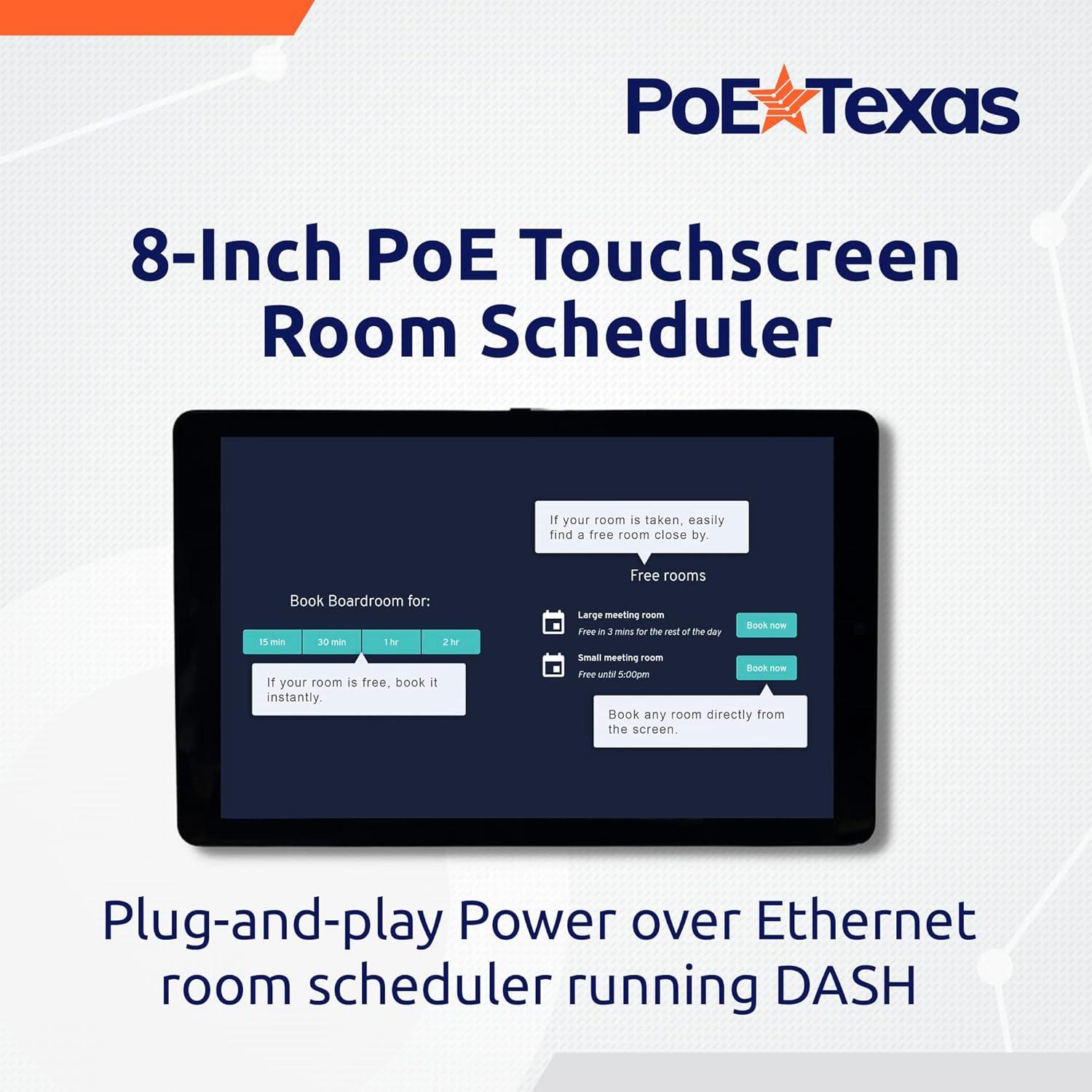 Programador de Reuniones PoE Texas 8" Pantalla Táctil