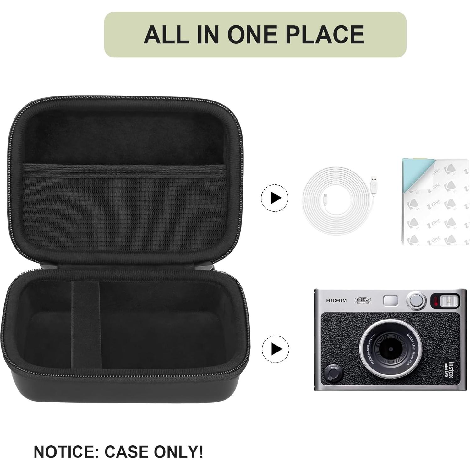 Funda Dura para Cámara Instantánea Fujifilm Instax Mini EVO Negra