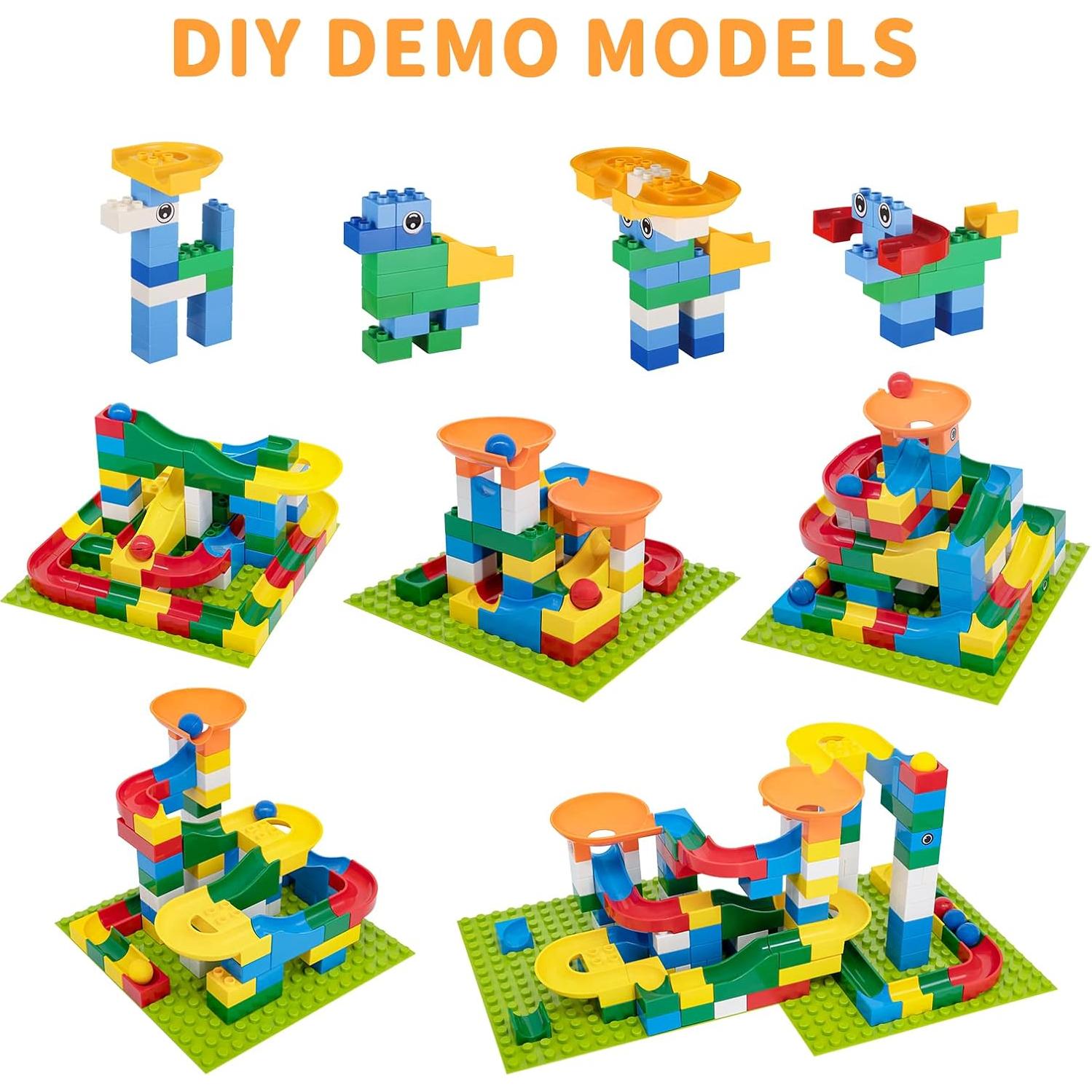 STEM Learning Toys,176 Pcs Marble Runs for Kids 4-8,Marble Run Building Blocks Classic Marble Track for Boys Girls Toddler Age 3,4,5,6,7,8+