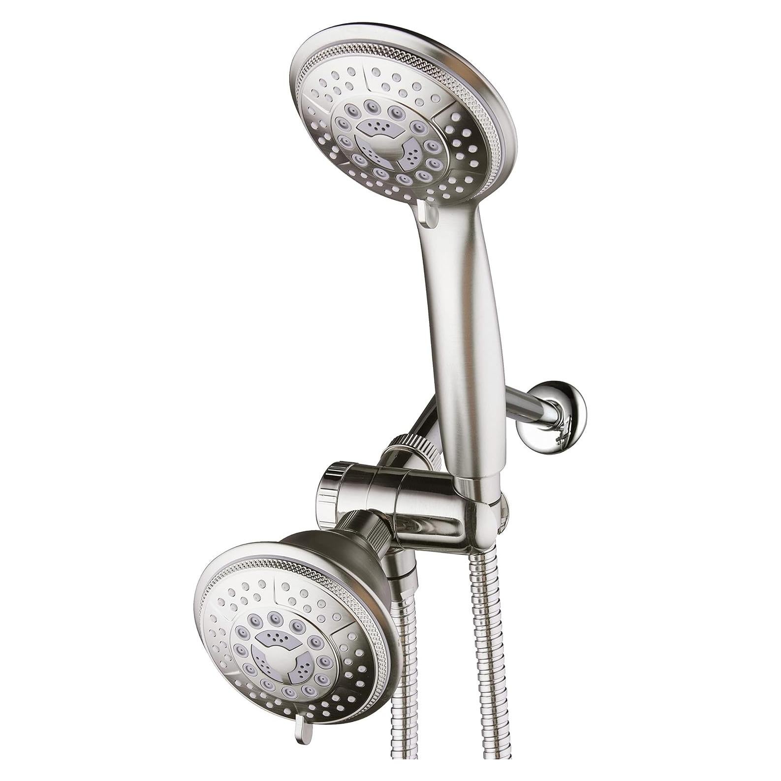 Cabezal de Ducha Hydroluxe Combo 3 Vías Niquel 24 Configuraciones