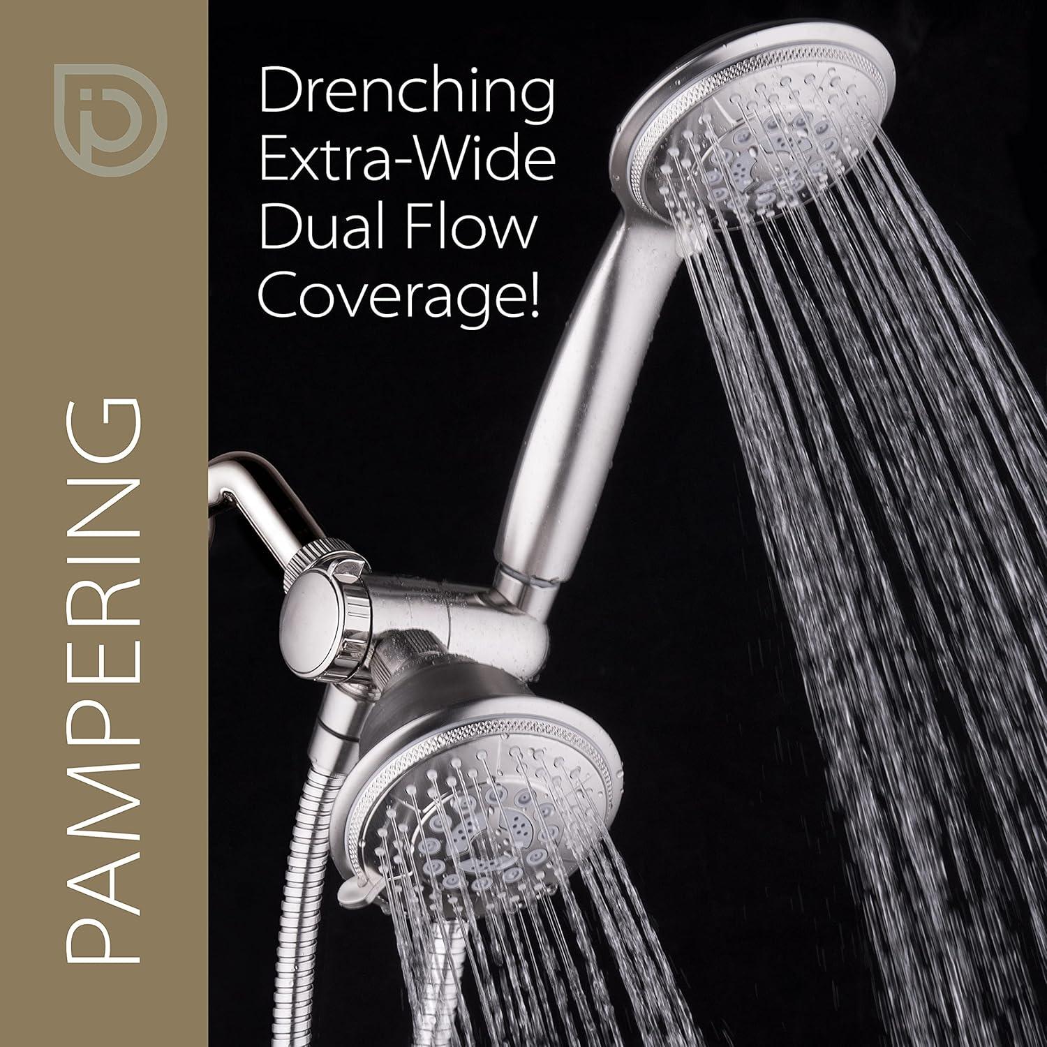 Cabezal de Ducha Hydroluxe Combo 3 Vías Niquel 24 Configuraciones