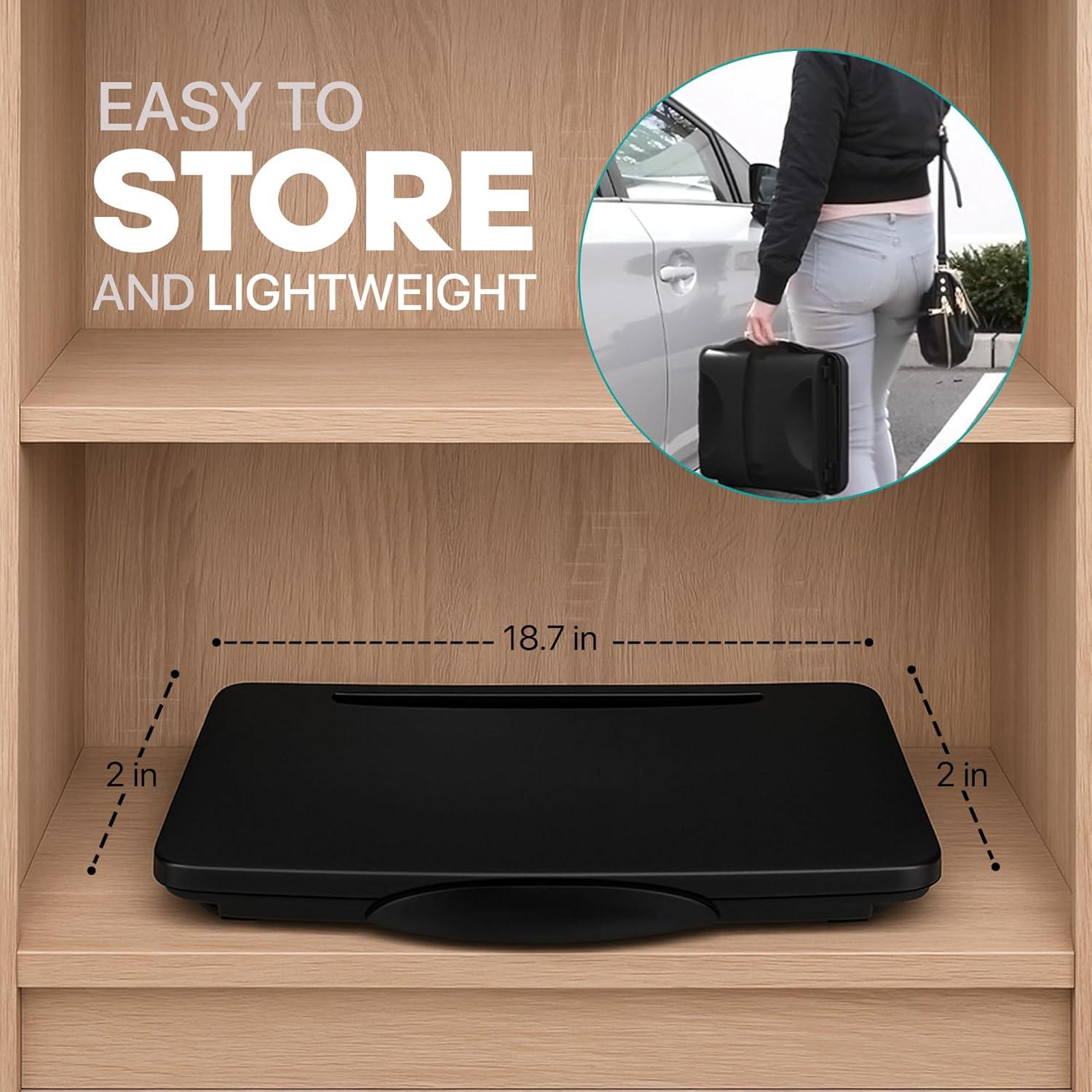 Escritorio Plegable Mavo Craft Negro con Almacenamiento 44.5x30.5 cm