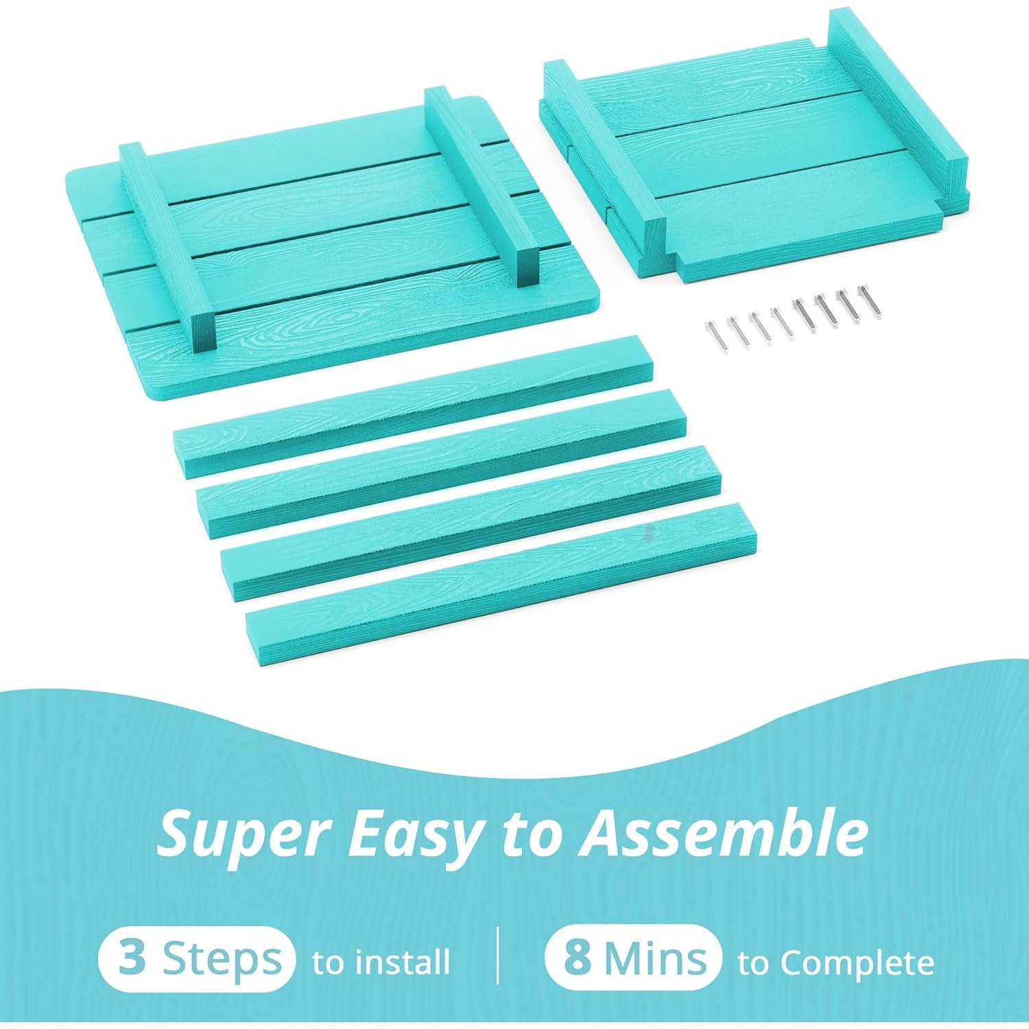 Mesa Lateral Exterior LUE BONA Azul Aruba HDPS 2 Niveles