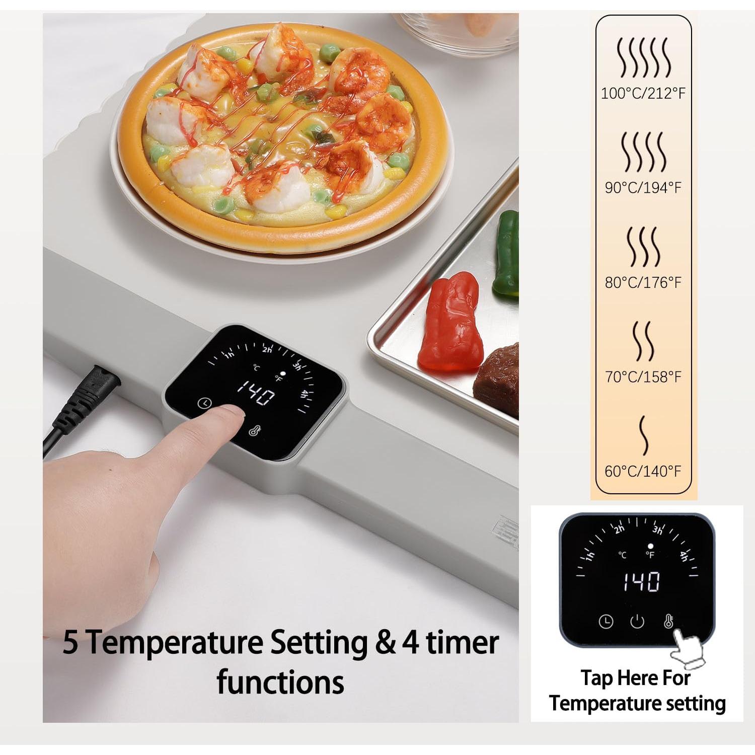 Bandeja Calentadora Eléctrica BTUP 66x39cm 5 Temperaturas Crema