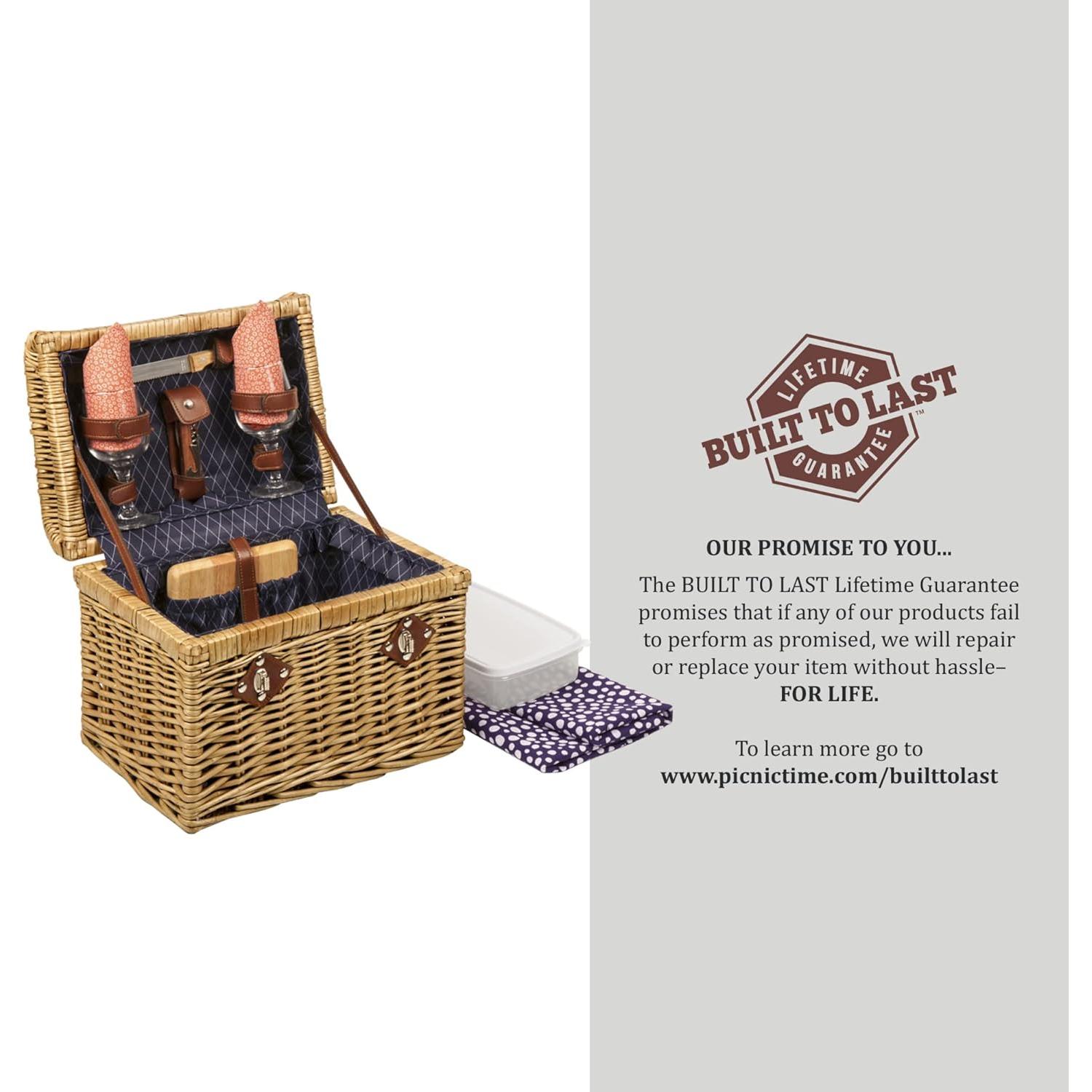 Cesta de Picnic Napa para 2 - Picnic Time - Vino y Queso