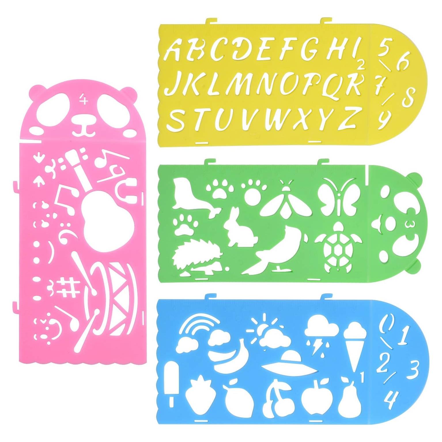 Juego de Plantillas de Dibujo BronaGrand - 4 Piezas de Plástico