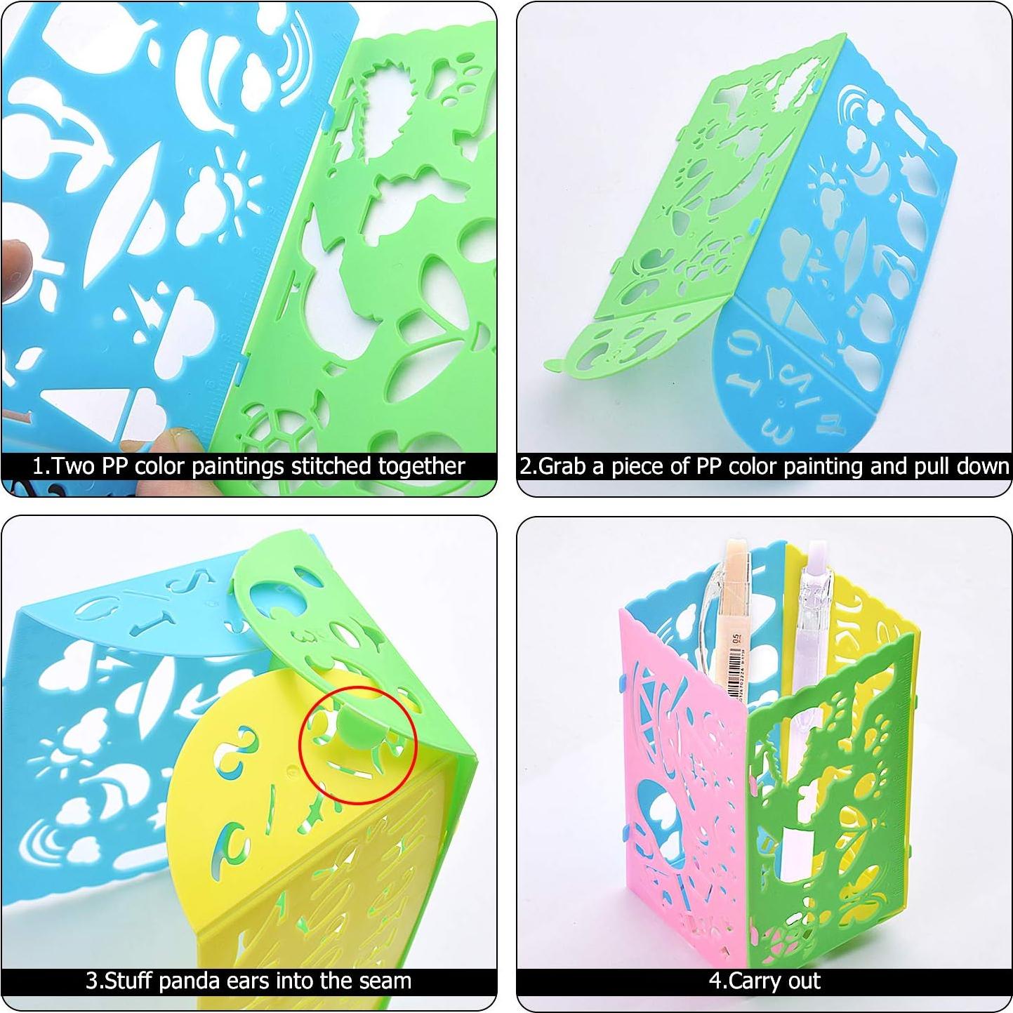 Juego de Plantillas de Dibujo BronaGrand - 4 Piezas de Plástico