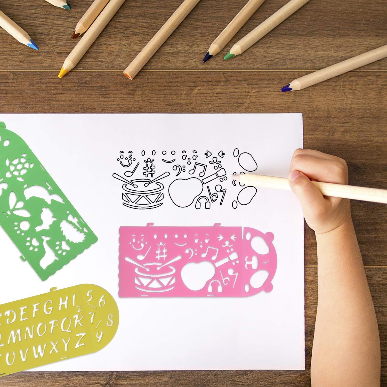 Juego de Plantillas de Dibujo BronaGrand - 4 Piezas de Plástico