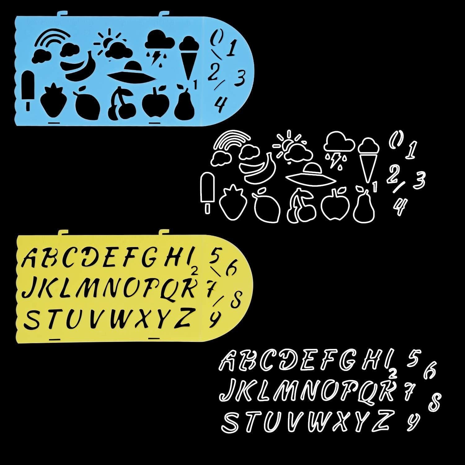 Juego de Plantillas de Dibujo BronaGrand - 4 Piezas de Plástico