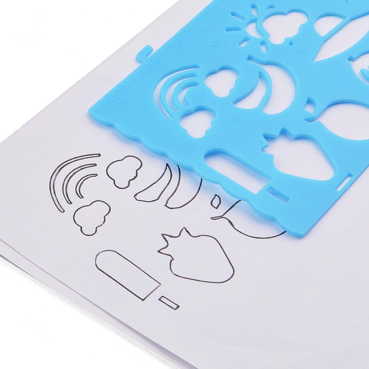 Juego de Plantillas de Dibujo BronaGrand - 4 Piezas de Plástico