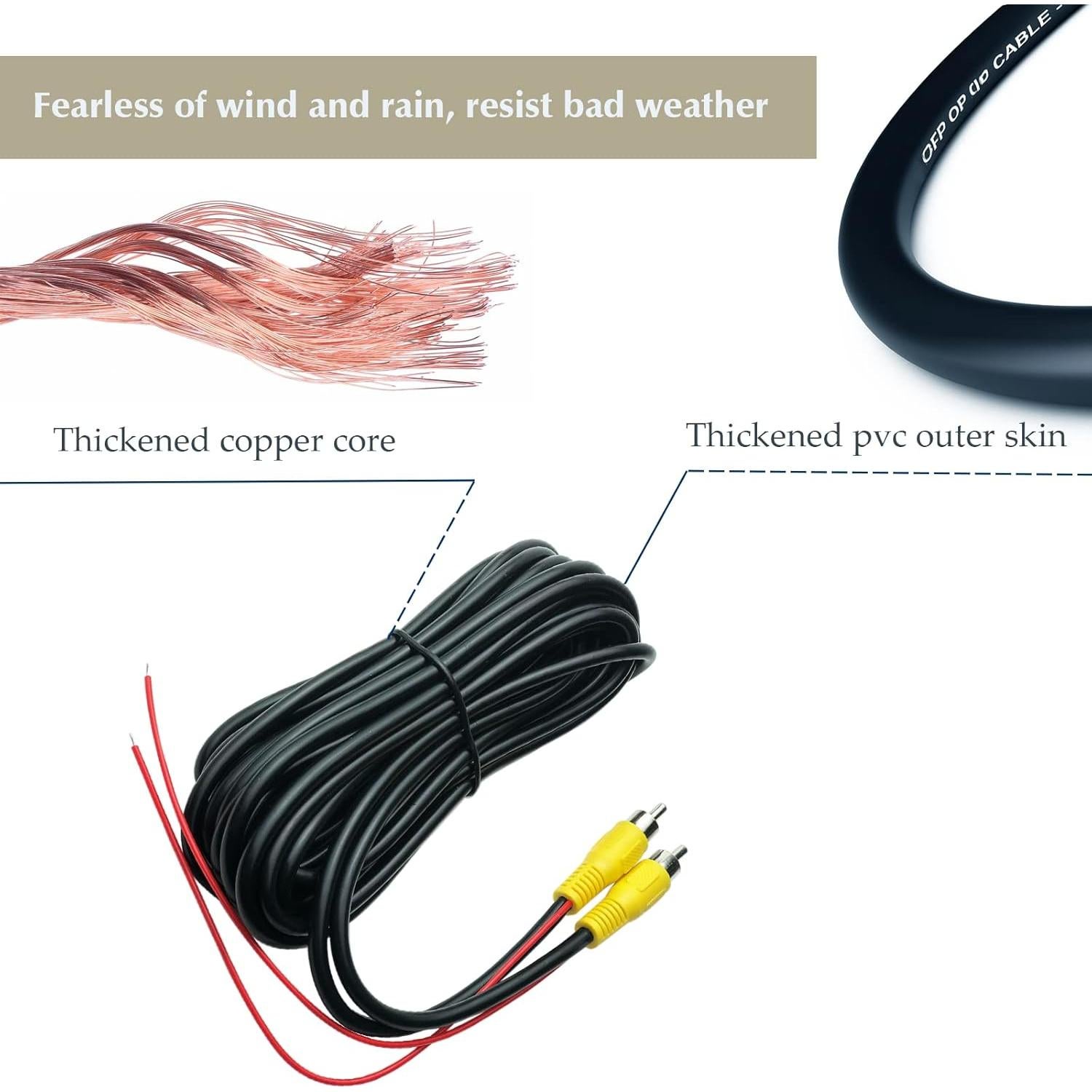 Cable de Video RCA Engrosado 6m Collyon para Cámara de Respaldo