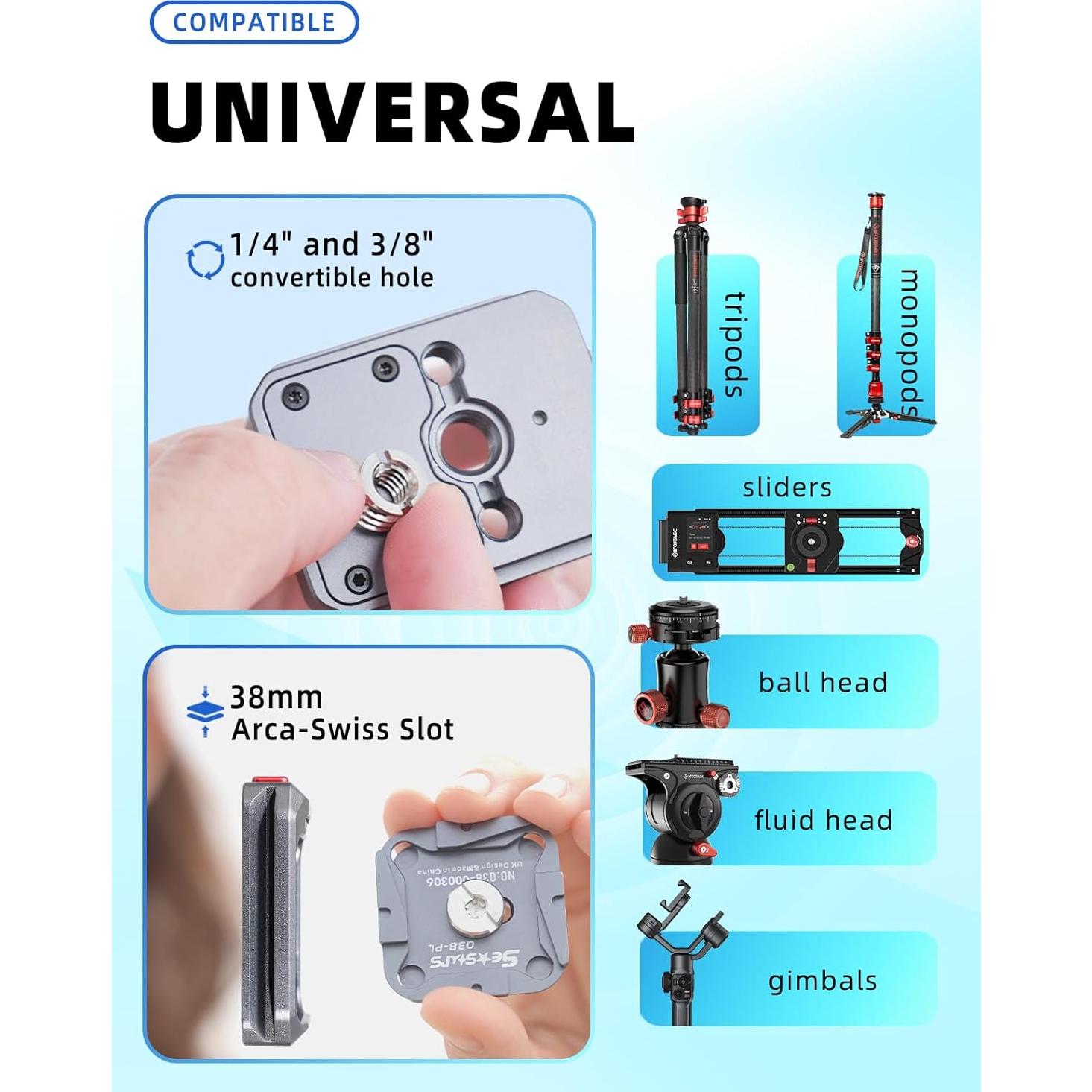 Placa de liberación rápida IFOOTAGE Q38-BASE 0.06kg