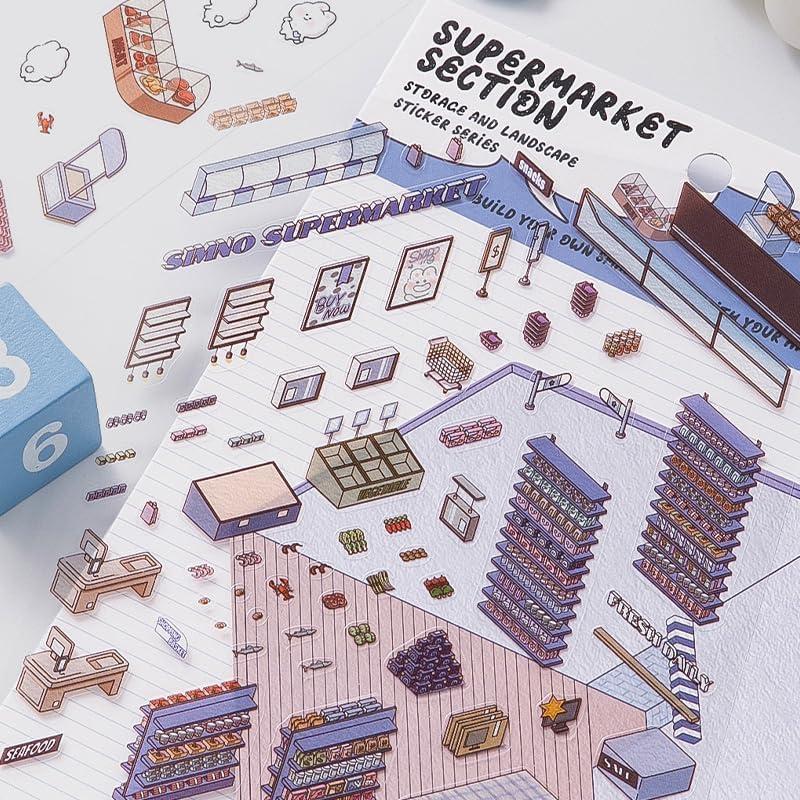 Set de Stickers 3D DIY BRINTRUNG - 4 Piezas Caricatura