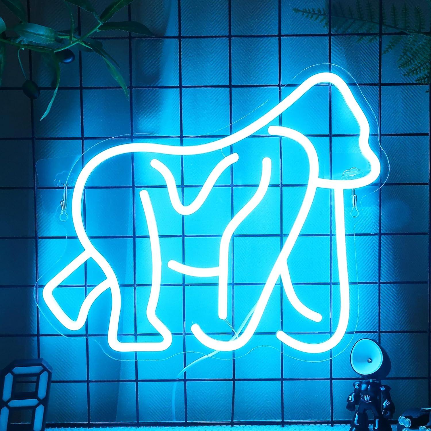 Luz de Neón LED Gorila Ammonite 40.6x30.5cm Decoración