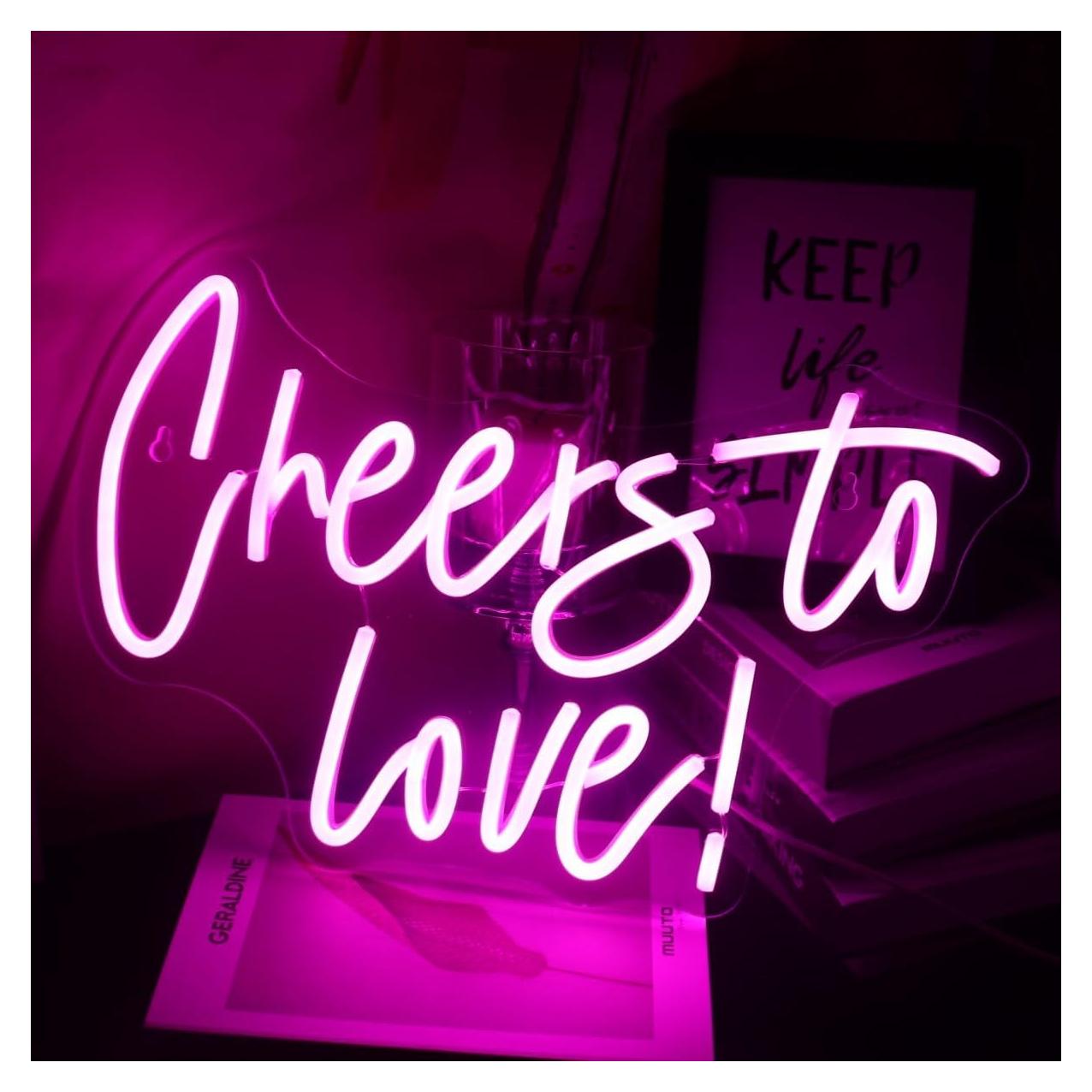 Luz de Neón QiaoFei Cheers To Love 42x31 cm USB con Regulador
