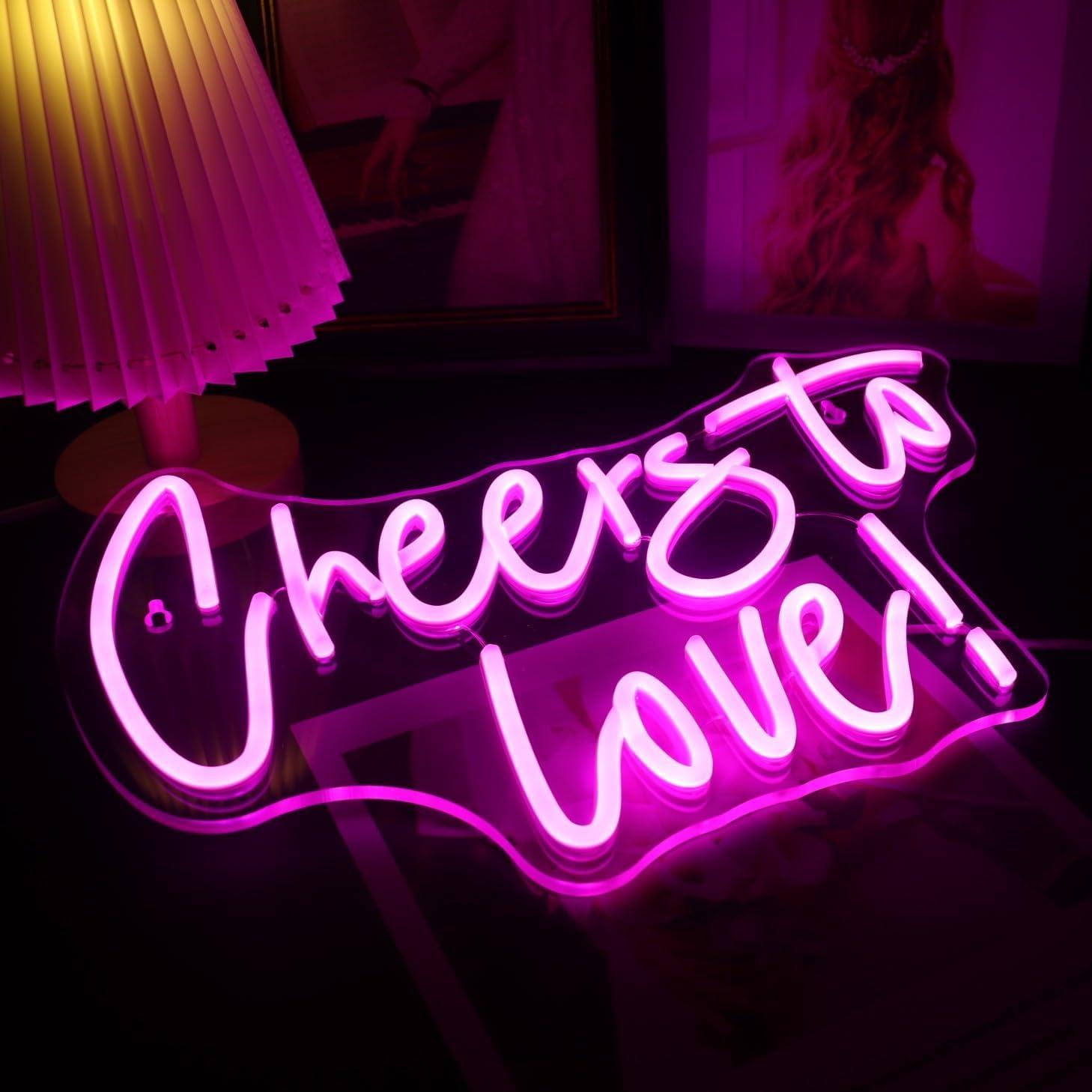 Luz de Neón QiaoFei Cheers To Love 42x31 cm USB con Regulador