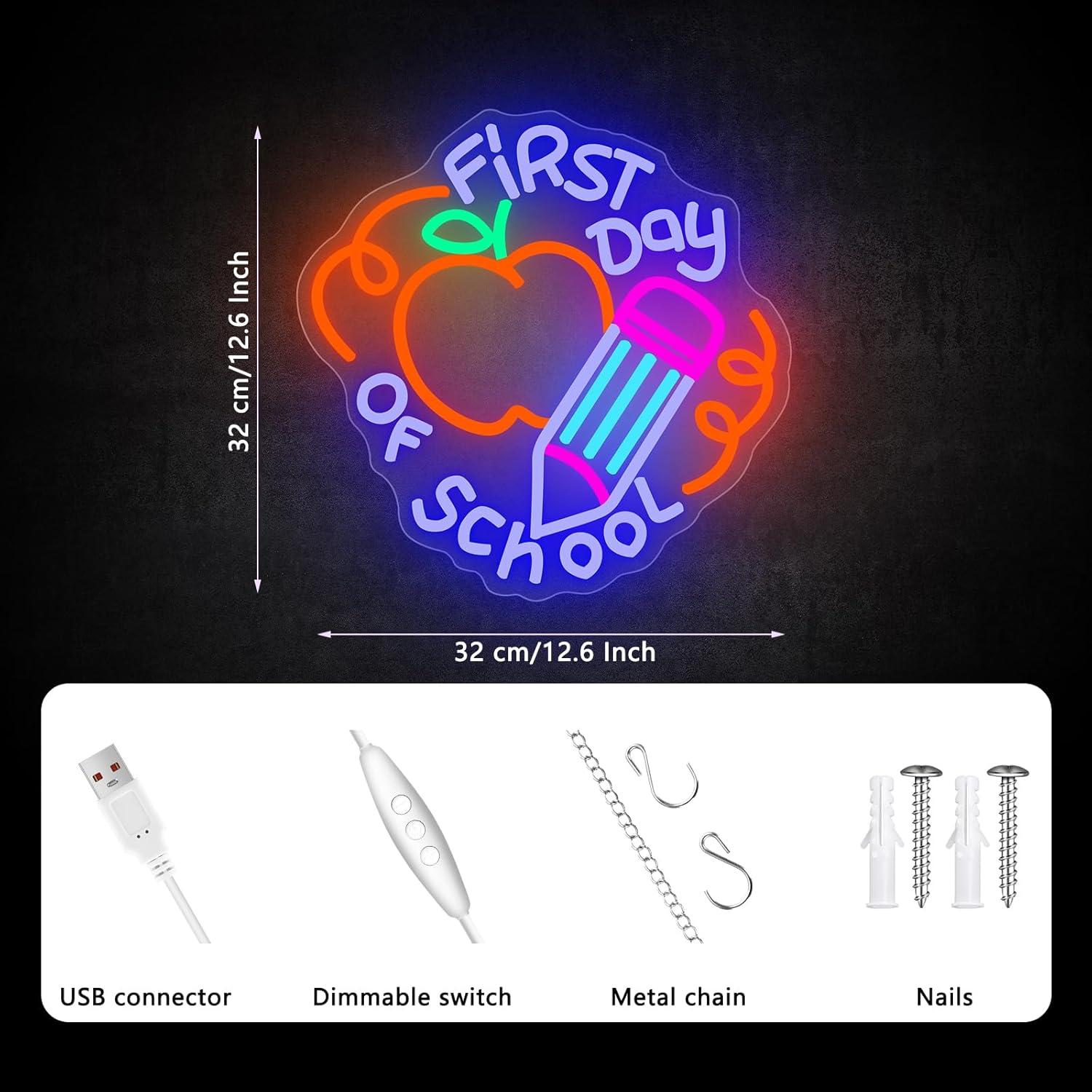 Señal Neón Ajustable AUGELRE para Decoración Aula 38.5x33.8cm