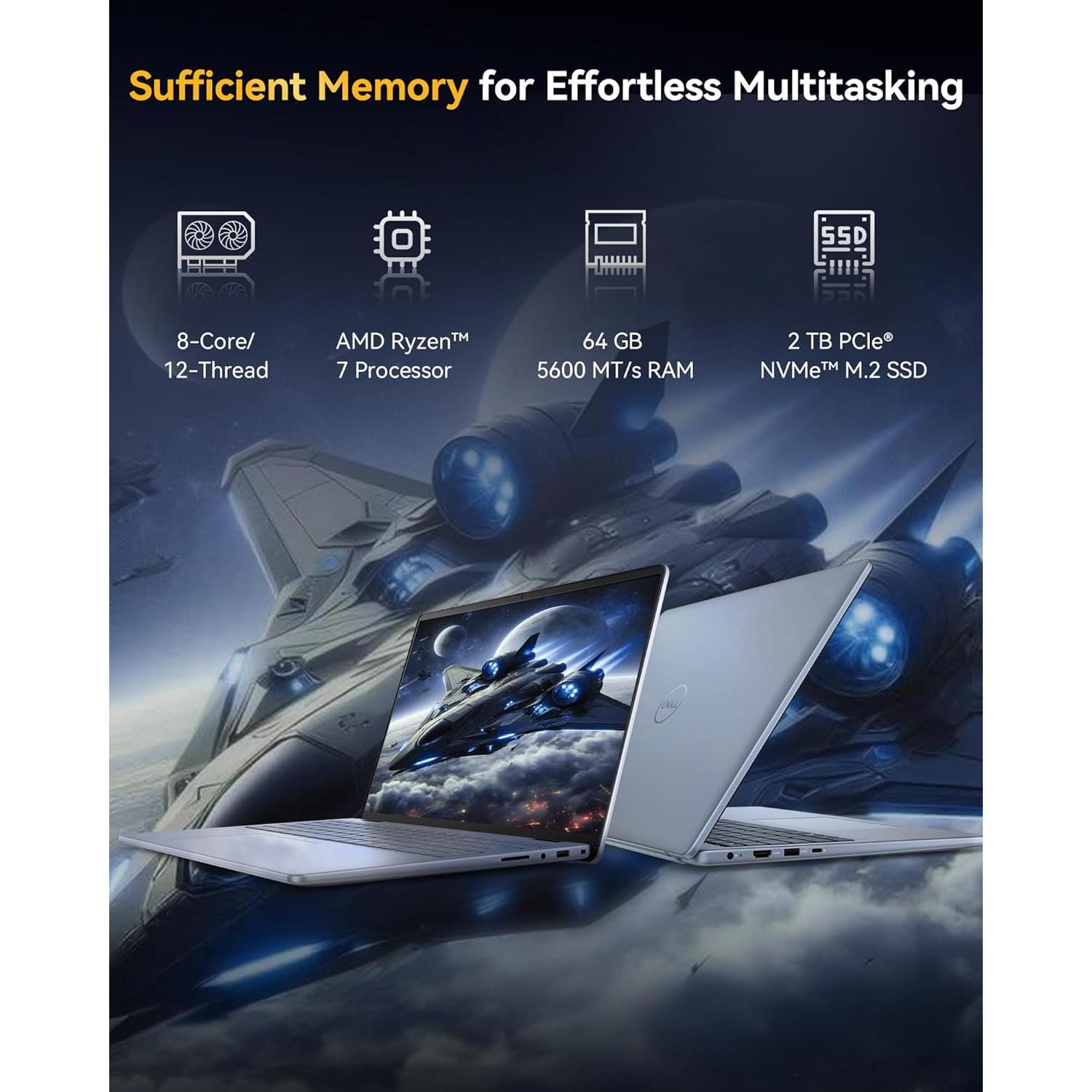 Laptop Dell Inspiron 16" Táctil AMD Ryzen 7 64GB 2TB SSD