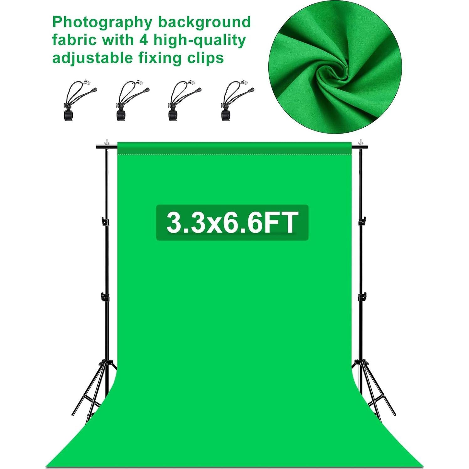 Fondo Chroma Key Verde PULUZ 1.0 x 2.0 m con Clips