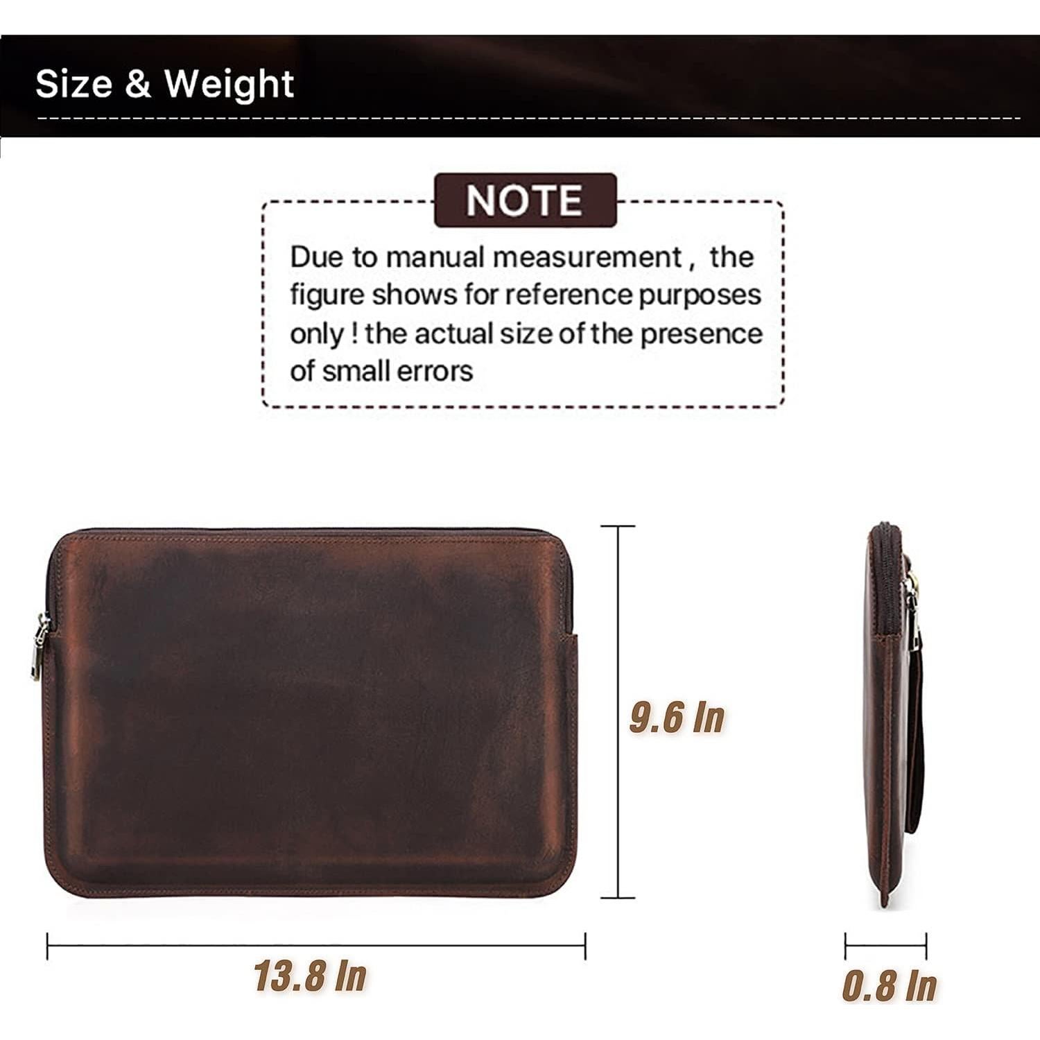 Funda de cuero para laptop 13.3" CataPurus marrón vintage