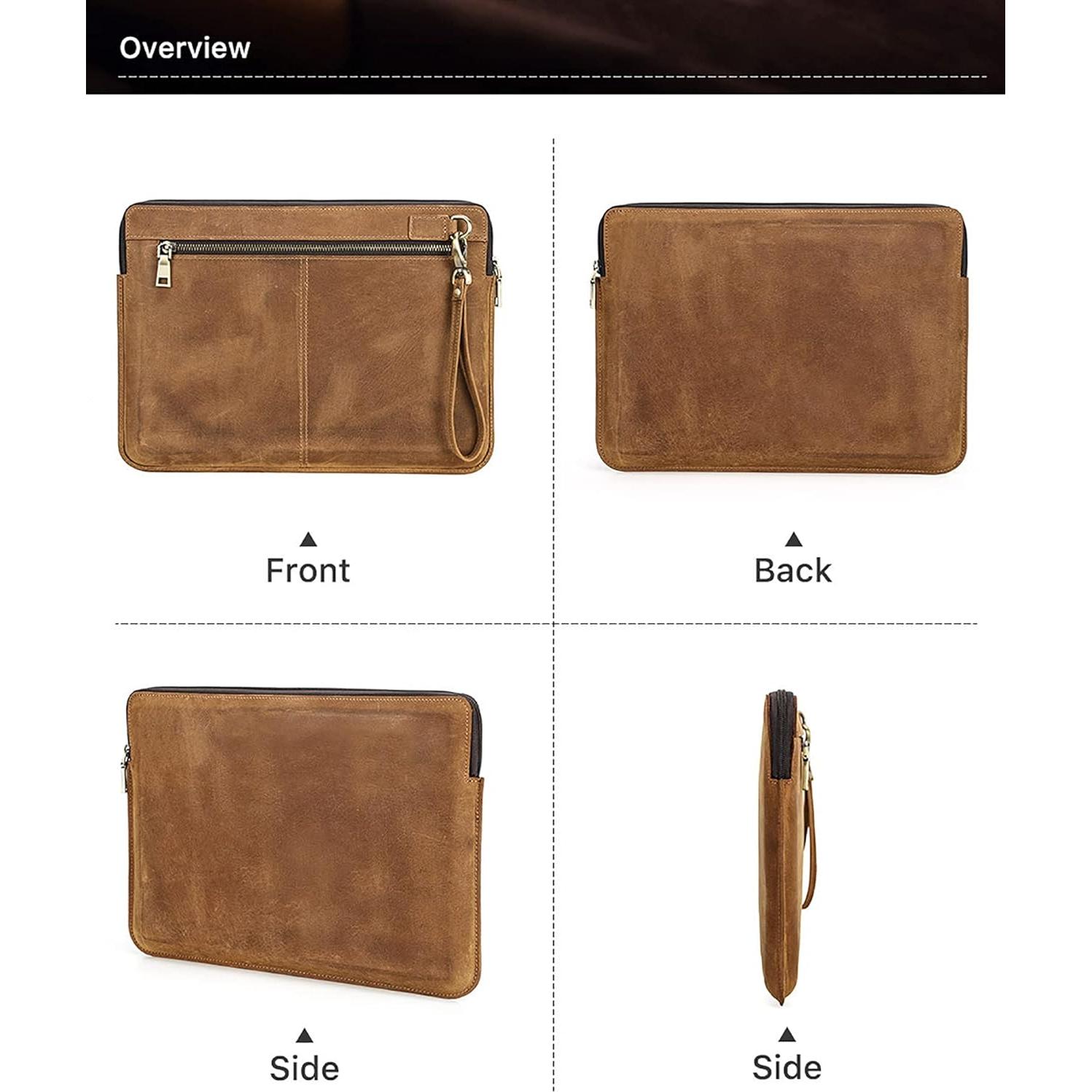 Funda de cuero para laptop 13.3" CataPurus marrón vintage