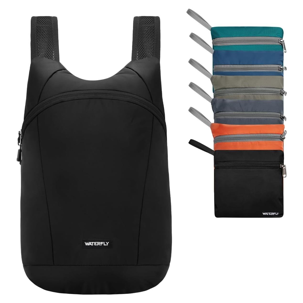 Mochila de Senderismo Plegable WATERFLY 15L Negra