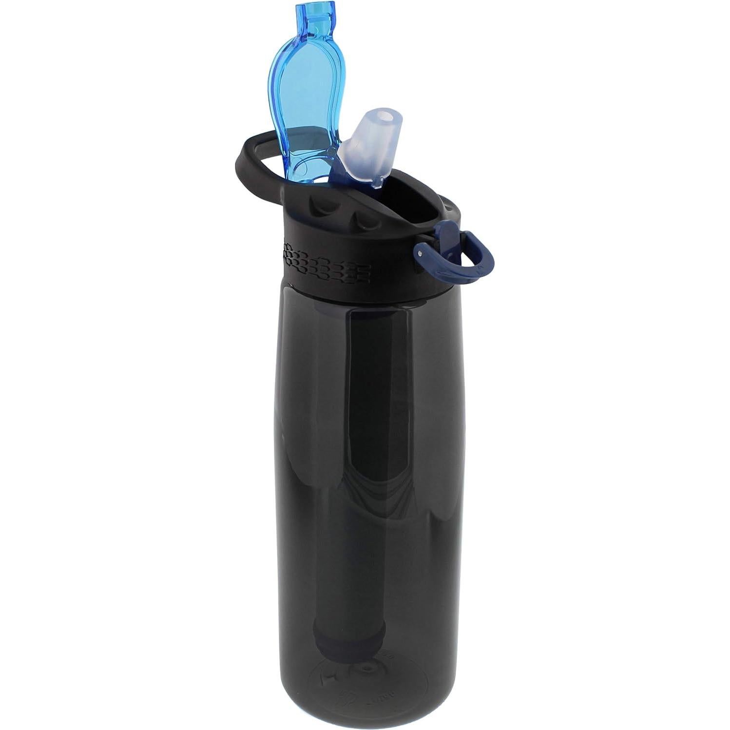 Botella de Filtro de Agua SDS 1500ml Negra para Camping