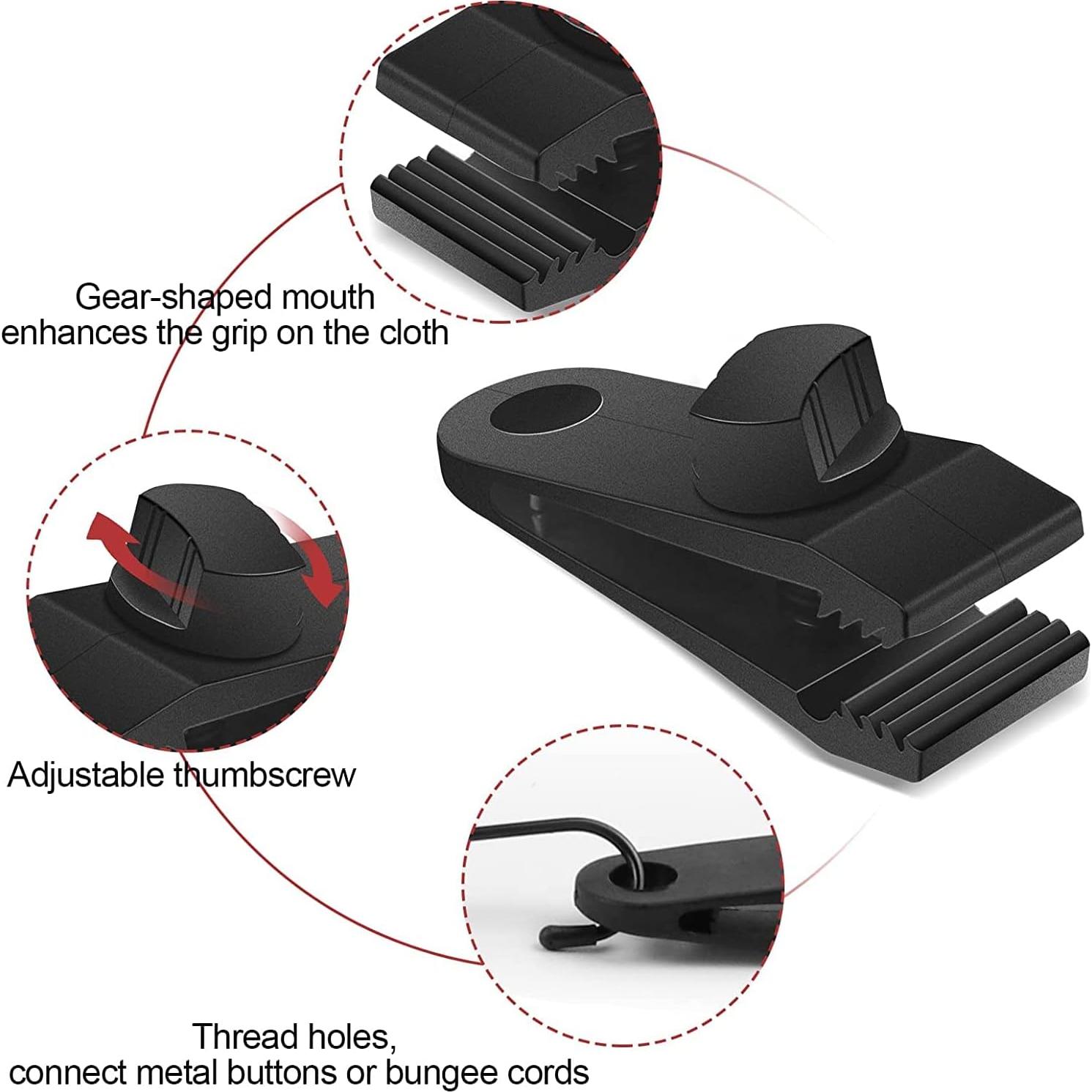 Cuerdas Bungee Vashly 30 cm con Ganchos y Clips para Lona - Paquete de 10