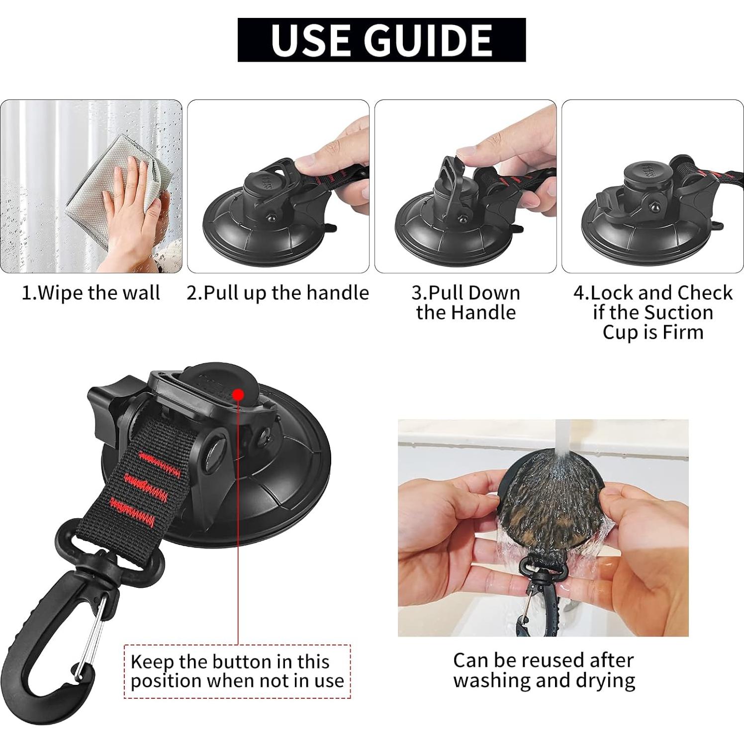 Ancla de Ventosa Vashly 4pcs Alta Resistencia 31.75kg