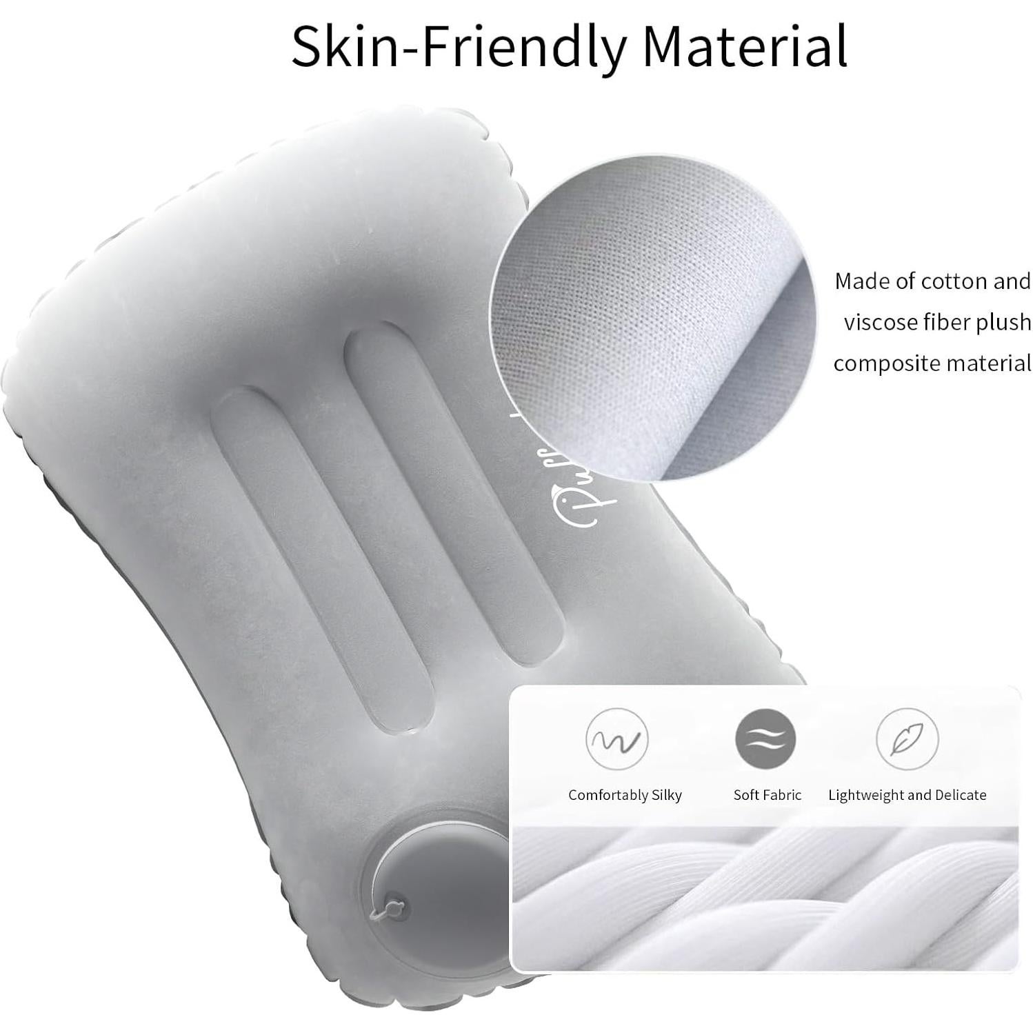 Almohada Inflable de Viaje PUFFIN TRIP Azul Oscuro 43x28cm