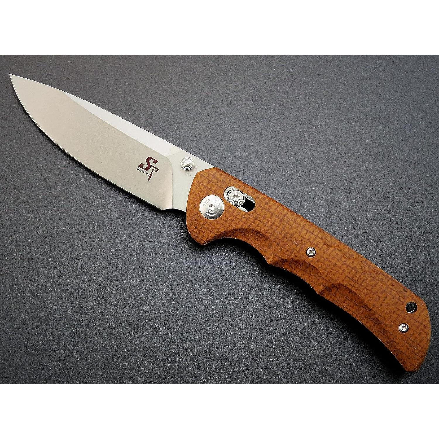 Cuchillo Plegable Sitivien ST110 D2 Micarta 21.3cm Marrón