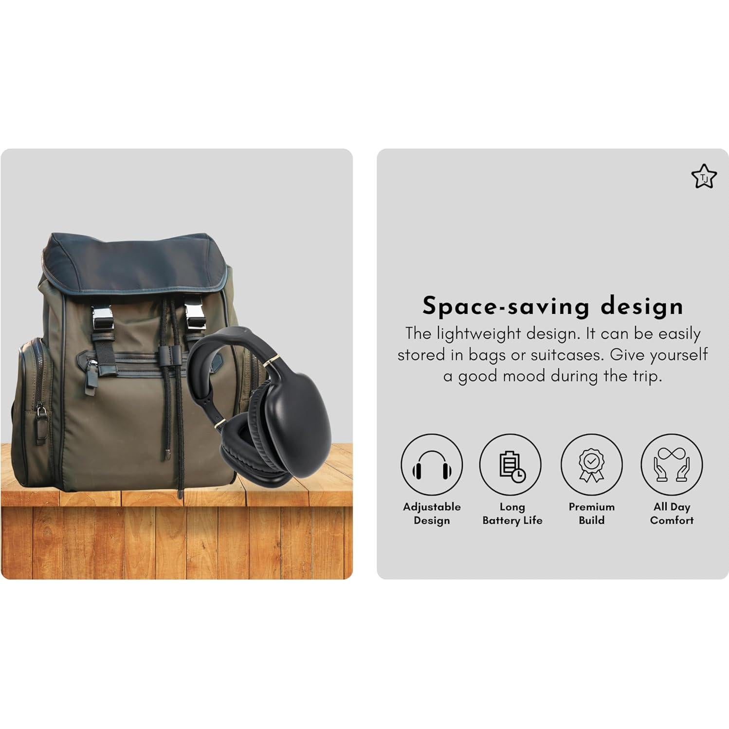 Auriculares Bluetooth TJ ANC 27H Cancelación Ruido Cuero