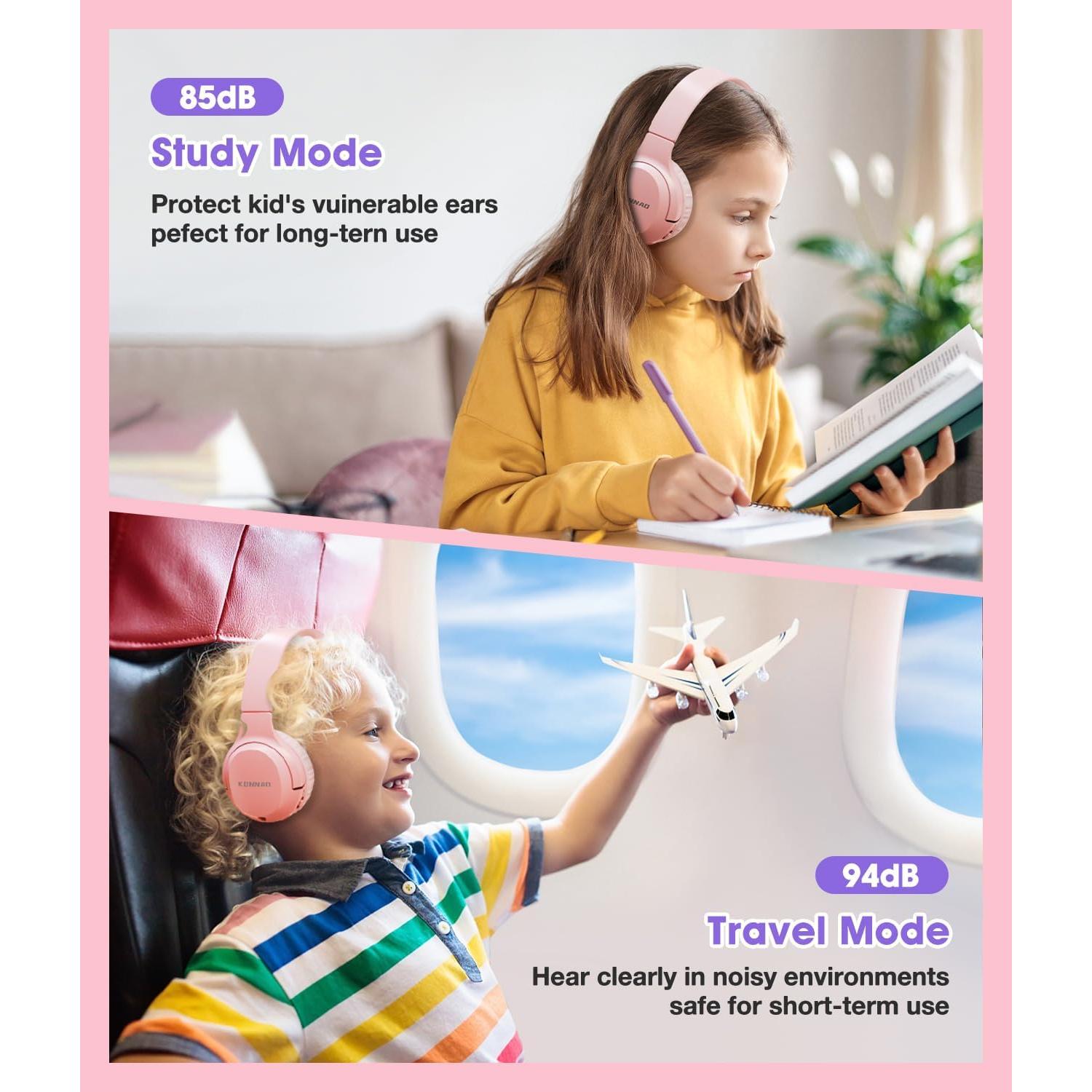 Auriculares Inalámbricos KONNAO para Niños Rosa 60H 85dB