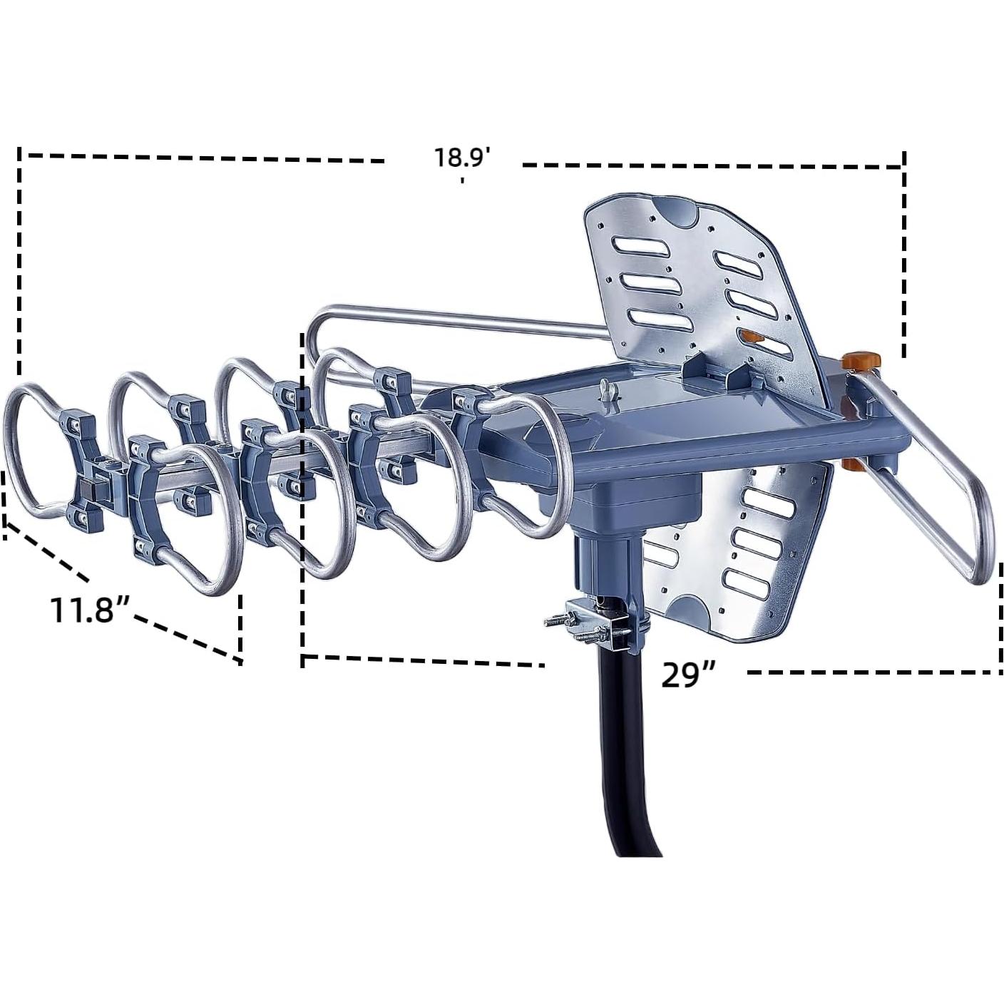 Antena de TV Exterior Amplificada Genérico BG2608 4K 1080P