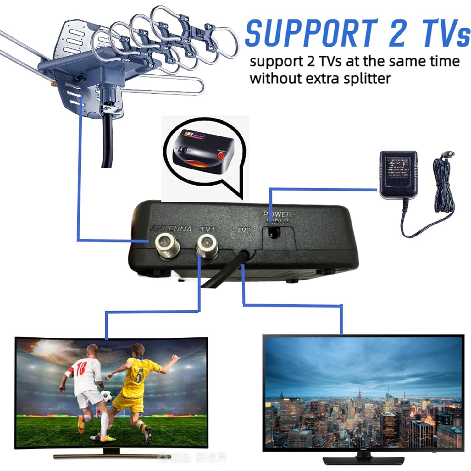 Antena de TV Exterior Amplificada Genérico BG2608 4K 1080P