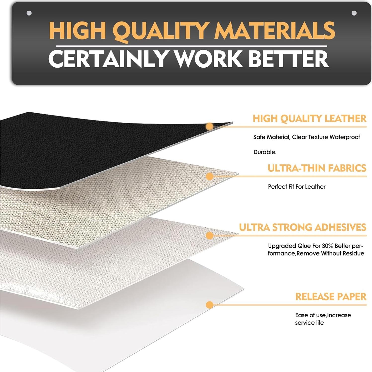 Parche de Reparación de Cuero SOTISI 7.62x152.4 cm Autoadhesivo