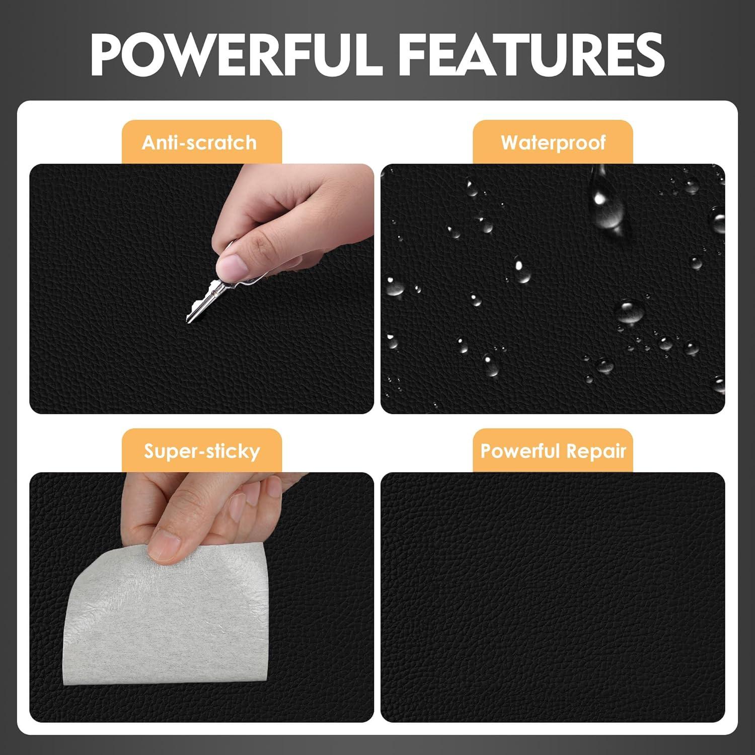 Parche de Reparación de Cuero SOTISI 7.62x152.4 cm Autoadhesivo