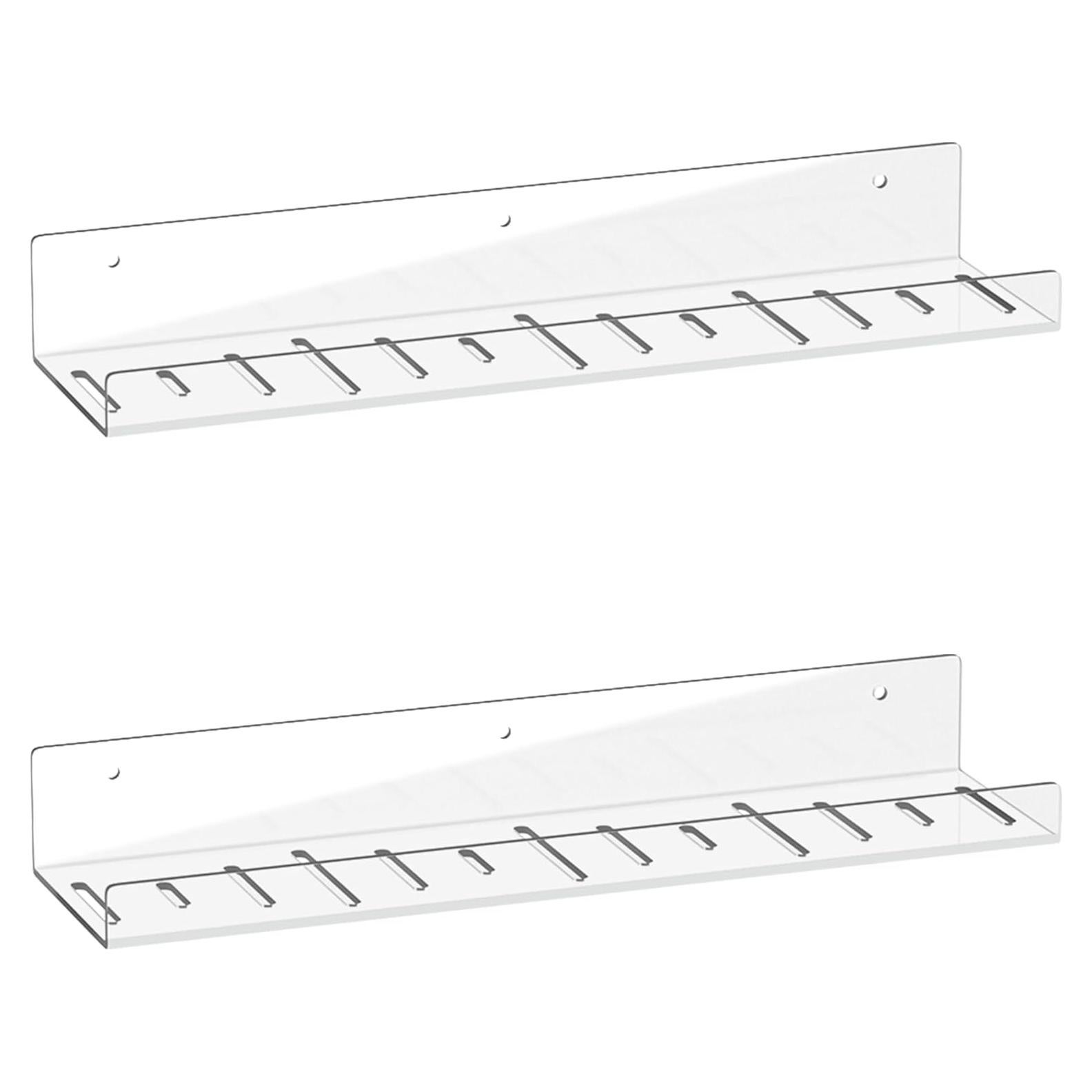 Juego de 2 estantes flotantes Lazyrosy 38.1x10.2 cm transparentes