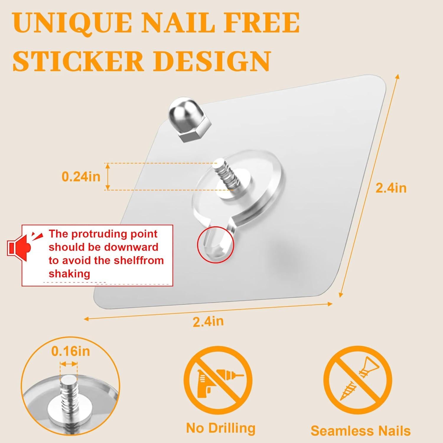 Juego de 2 estantes flotantes Lazyrosy 38.1x10.2 cm transparentes